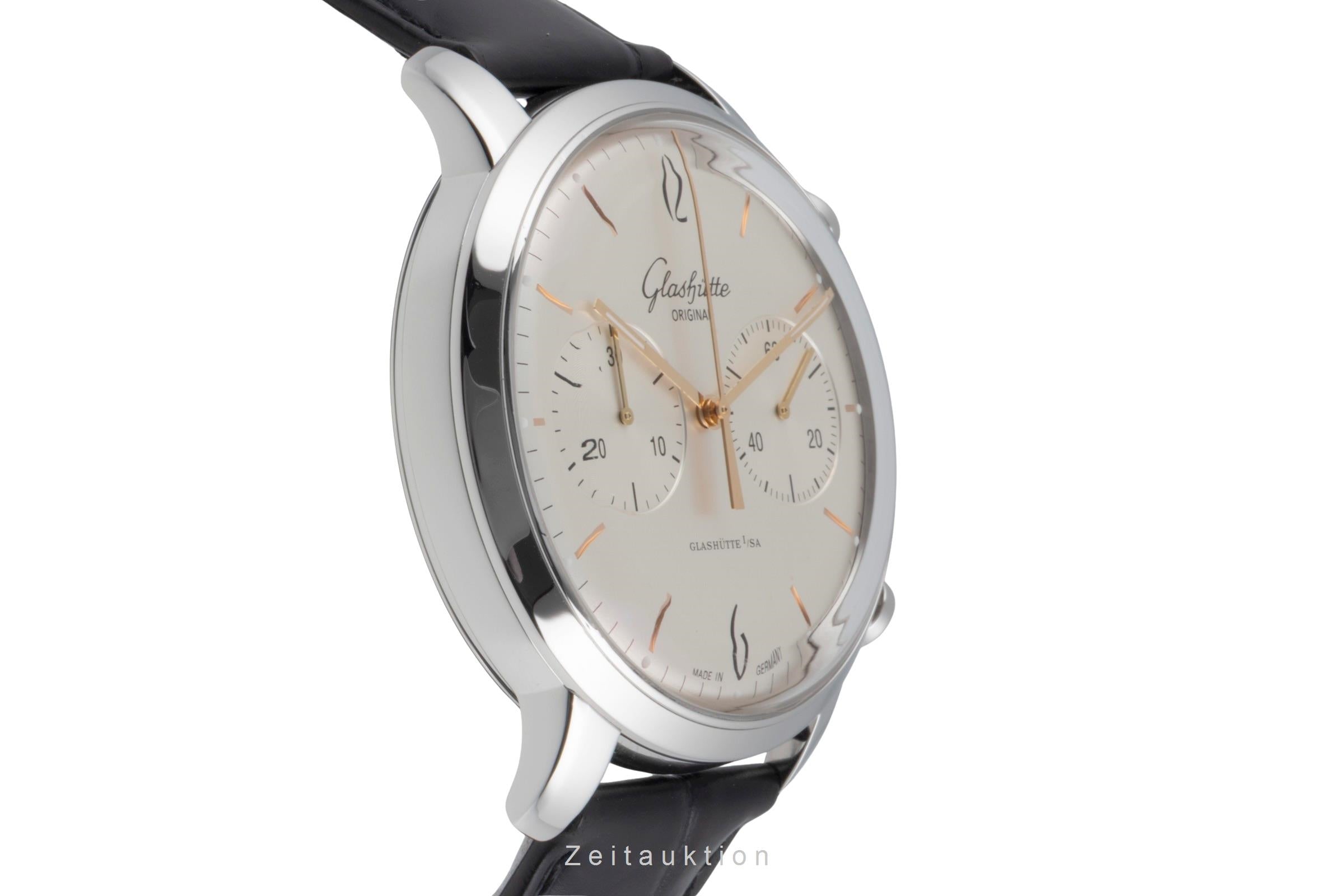 Glashütte Sixties chronograph steel automatic men's watch 1-39-34-03-22-04 LP: 8800EUR  [2507337]