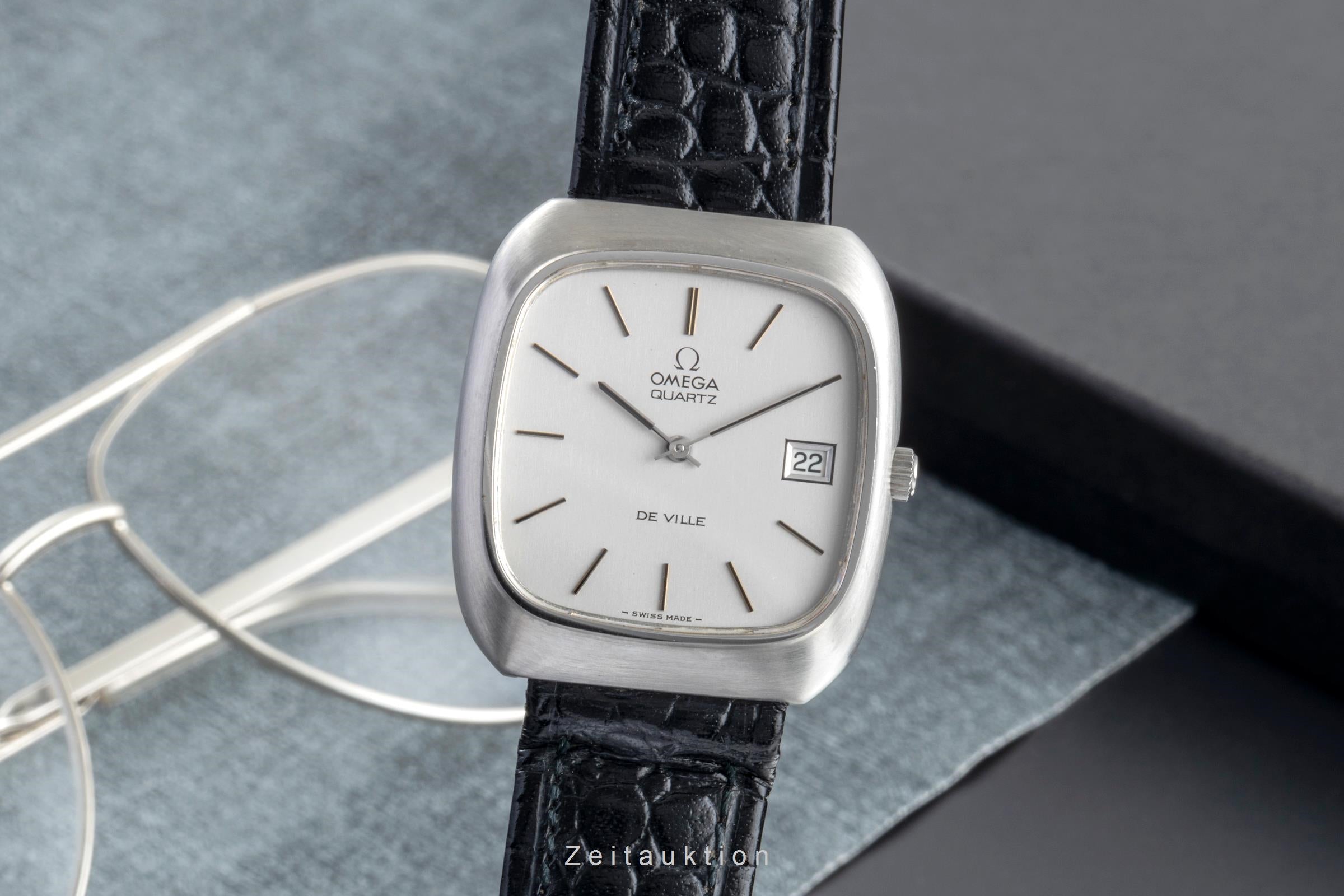 Omega De Ville Stahl Quarz Herrenuhr Ref. 192.0030 Vintage Klassiker Box  [2507341]