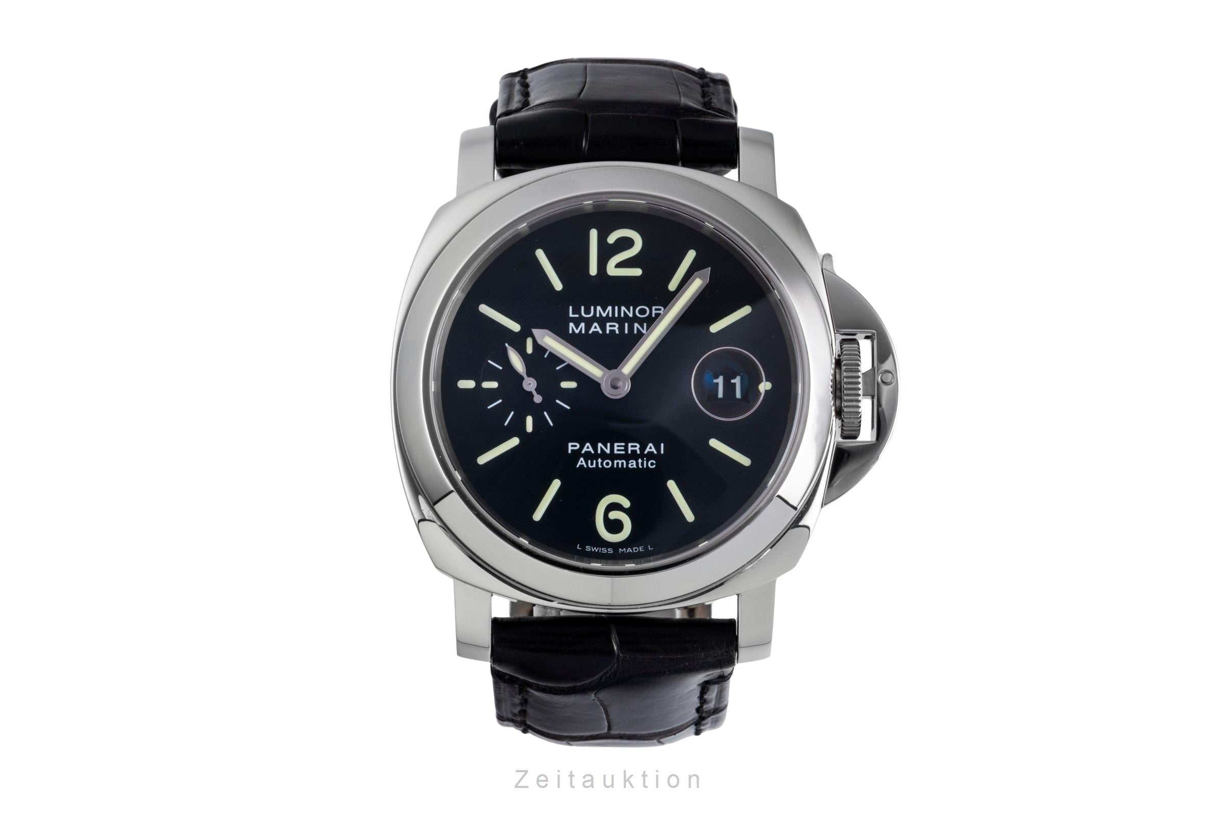 Panerai Luminor Marina Automatik Datum Edelstahl Herrenuhr Ref. PAM00104 Box [2507345]