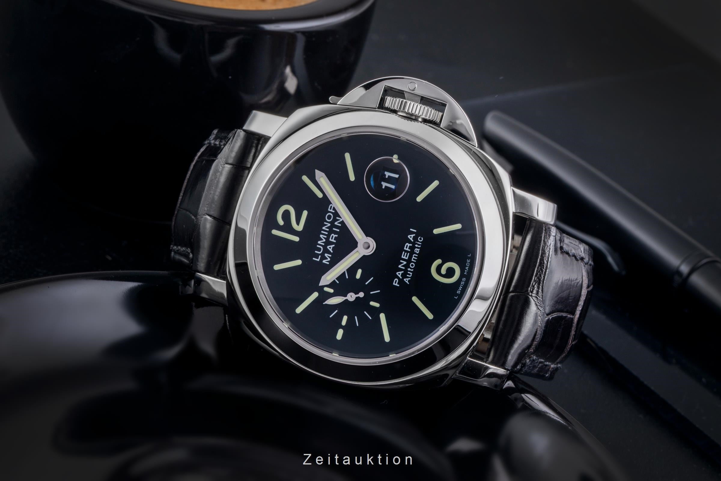 Panerai Luminor Marina Automatik Datum Edelstahl Herrenuhr Ref. PAM00104 Box [2507345]