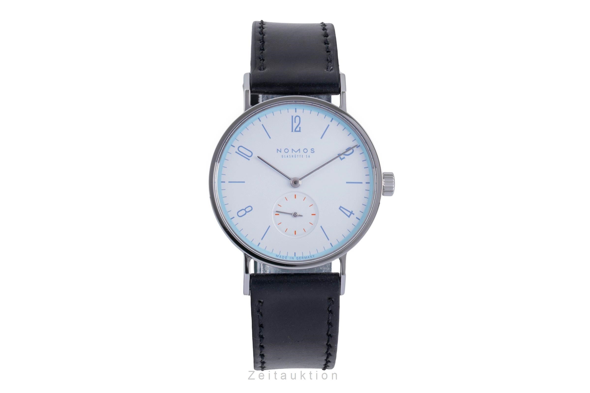 Nomos Tangente acero cuerda manual reloj para caballeros Tangente Super 30 Eiswasserweiss Limited  [2507360]