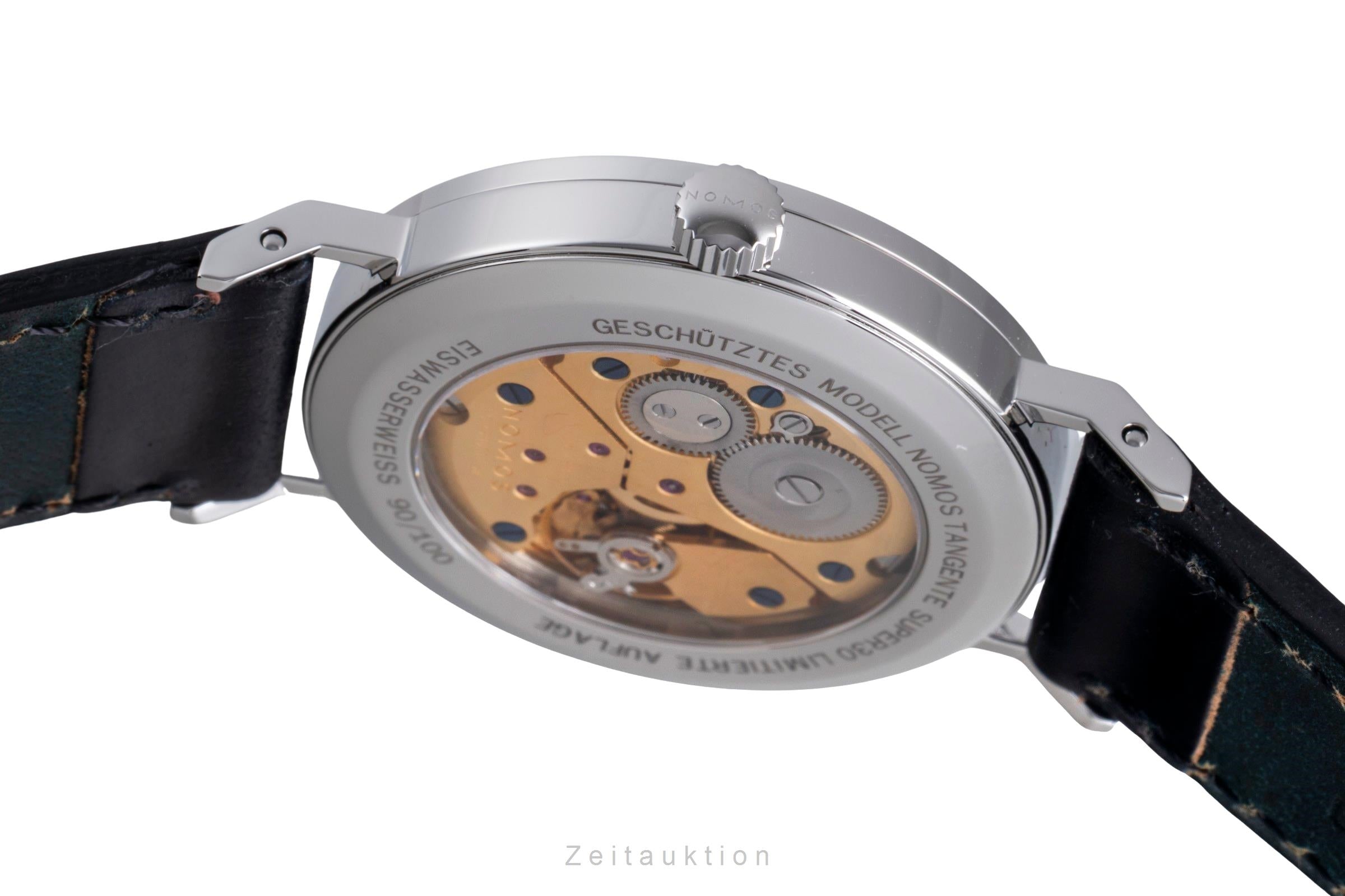 Nomos Tangente acero cuerda manual reloj para caballeros Tangente Super 30 Eiswasserweiss Limited  [2507360]