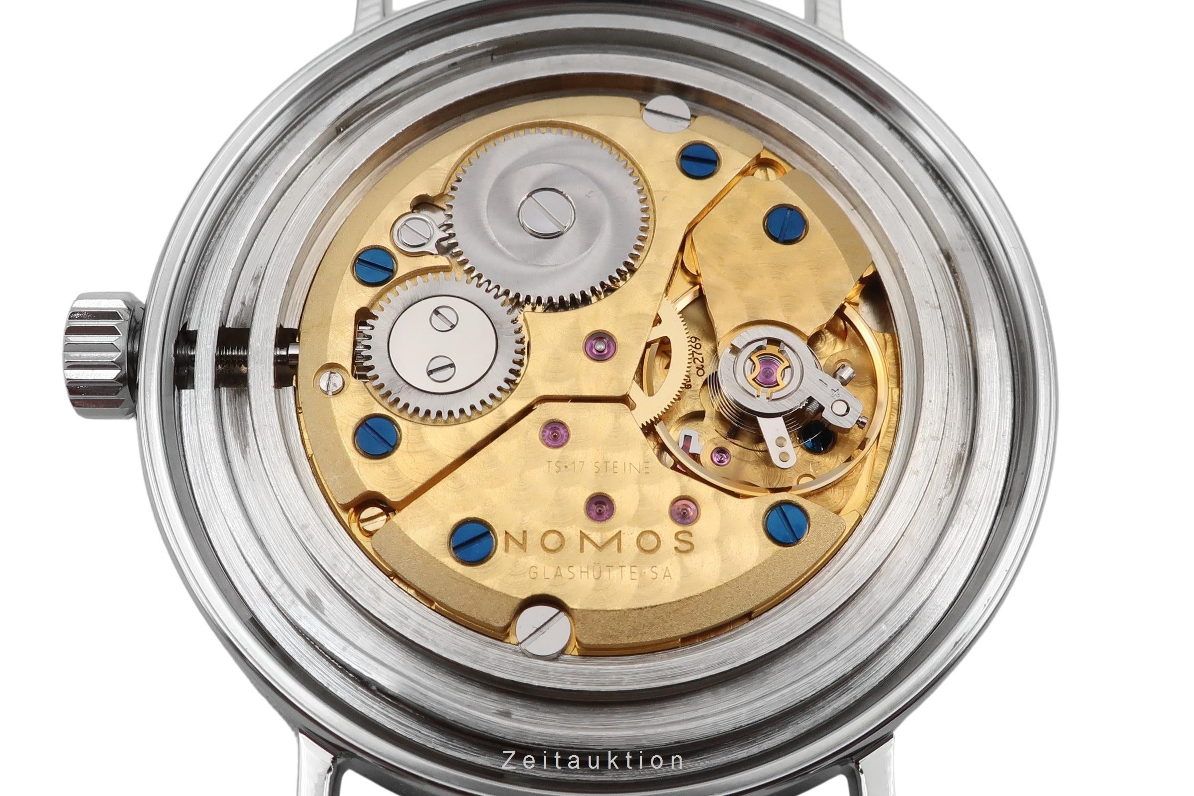 Nomos Tangente acero cuerda manual reloj para caballeros Tangente Super 30 Eiswasserweiss Limited  [2507360]