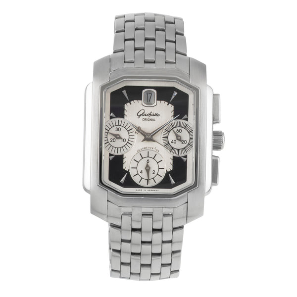 Glashütte Original Senator Karreè Edelstahl Chronograph Ref. 39-32-17-04-04 B&P [2507367]