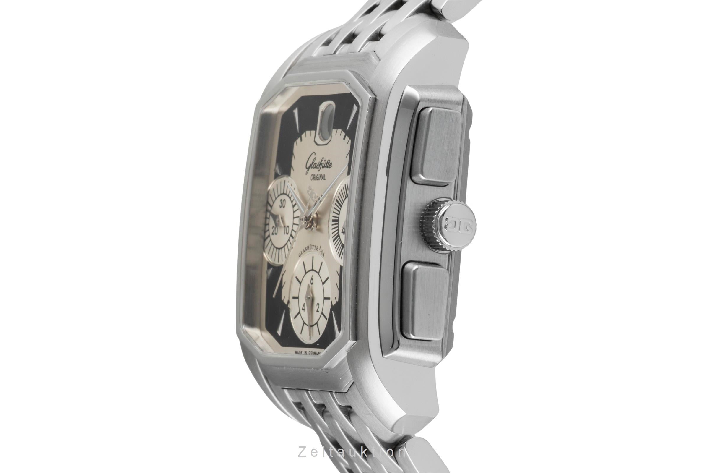 Glashütte Original Senator Karreè Edelstahl Chronograph Ref. 39-32-17-04-04 B&P [2507367]