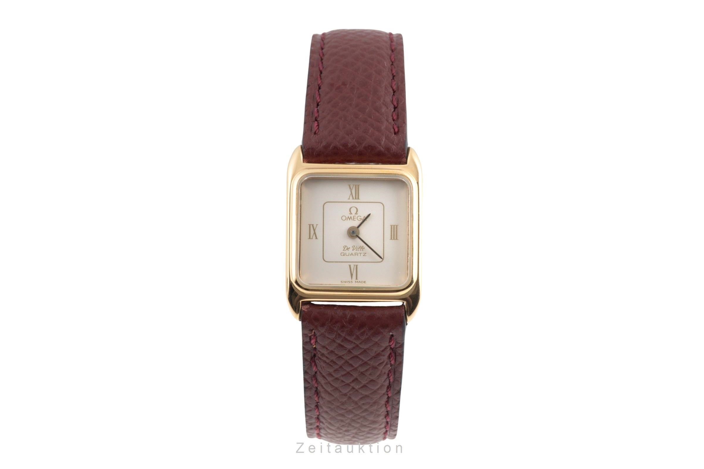 Omega De Ville latón bañado en oro cuarzo reloj para damas  591.0153.1 Vintage  [2507380]