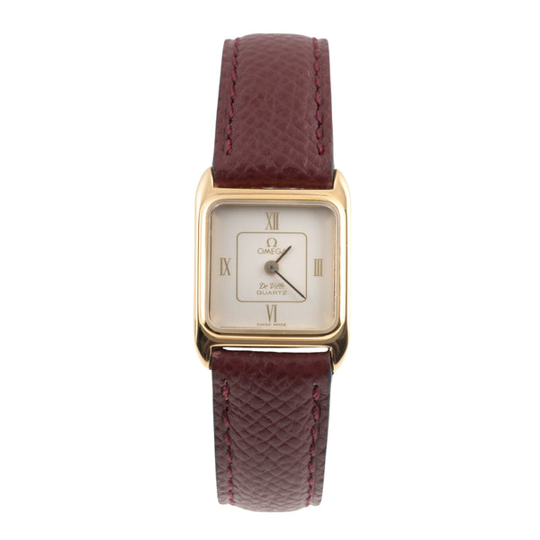 Omega De Ville latón bañado en oro cuarzo reloj para damas  591.0153.1 Vintage  [2507380]