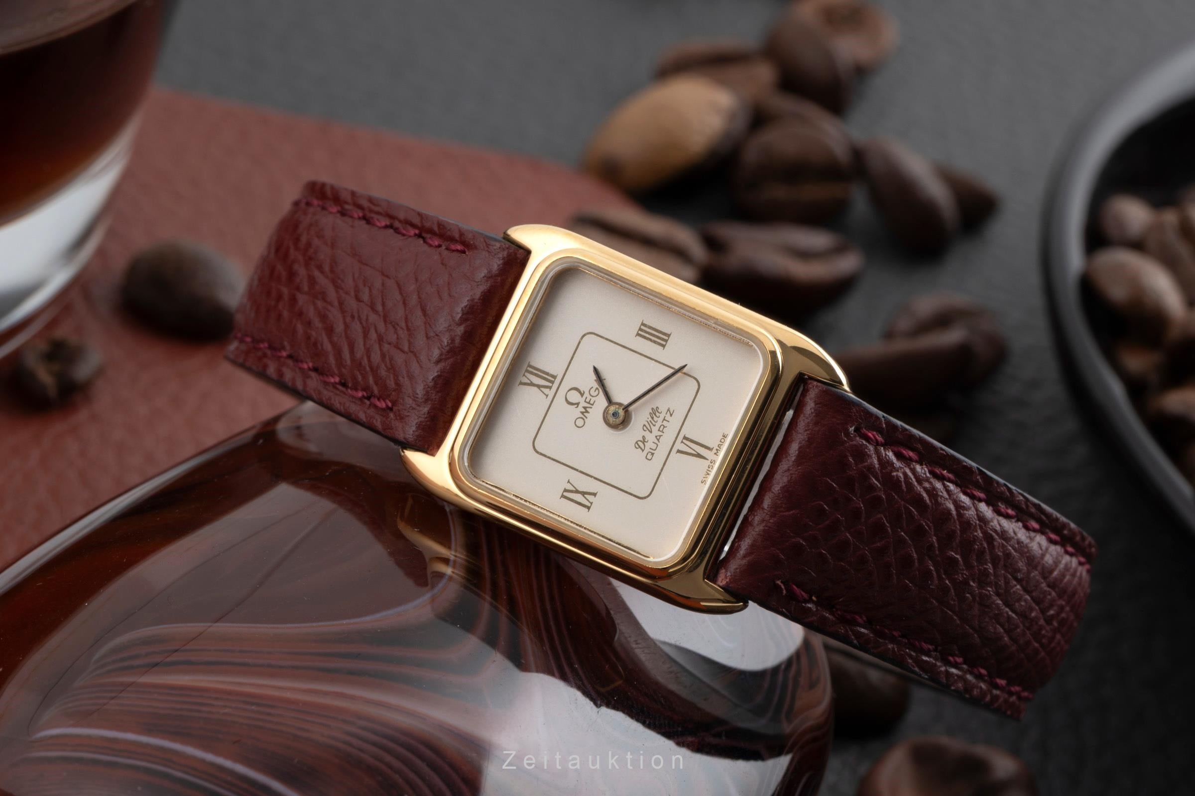 Omega De Ville latón bañado en oro cuarzo reloj para damas  591.0153.1 Vintage  [2507380]