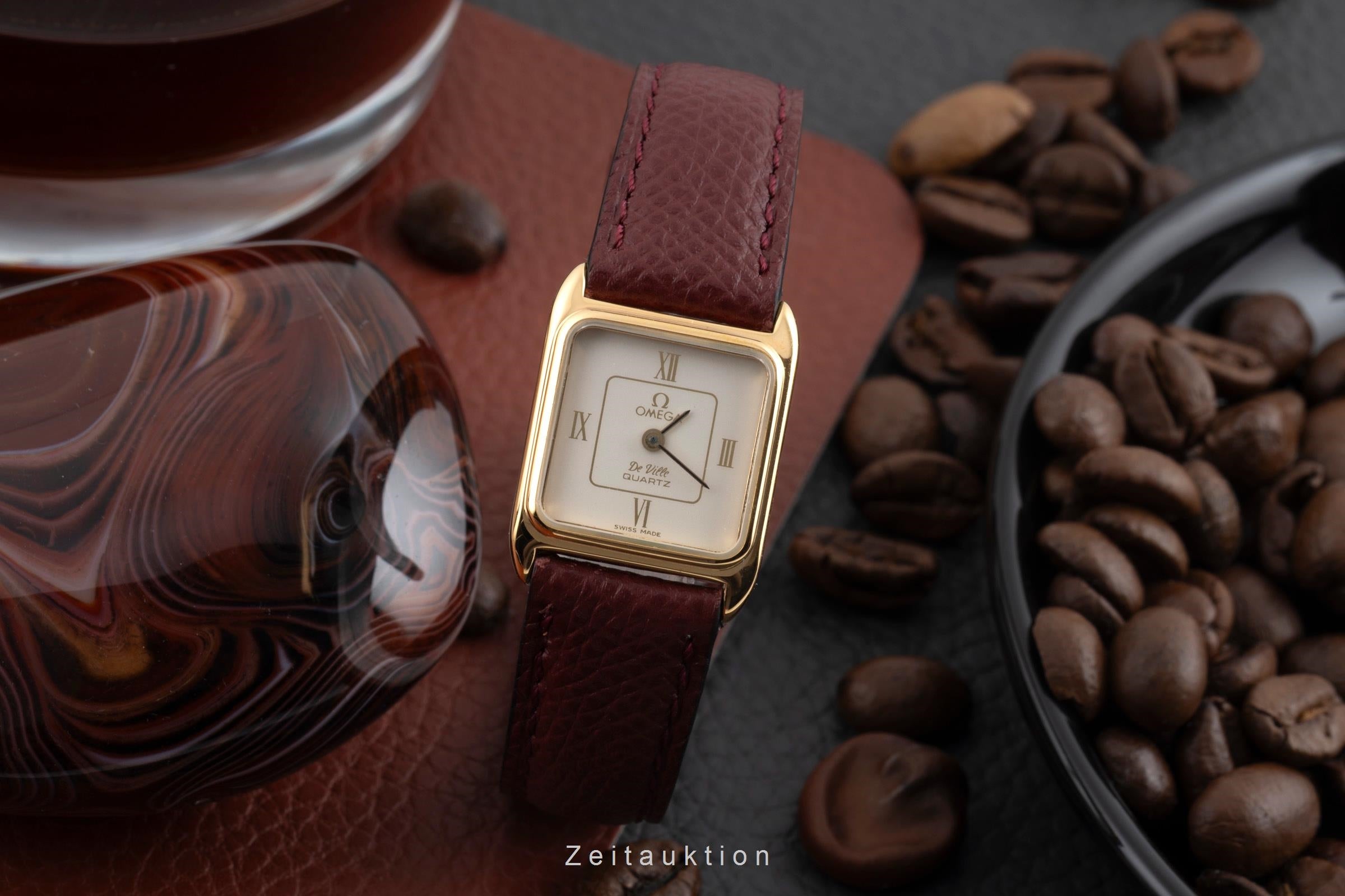 Omega De Ville latón bañado en oro cuarzo reloj para damas  591.0153.1 Vintage  [2507380]