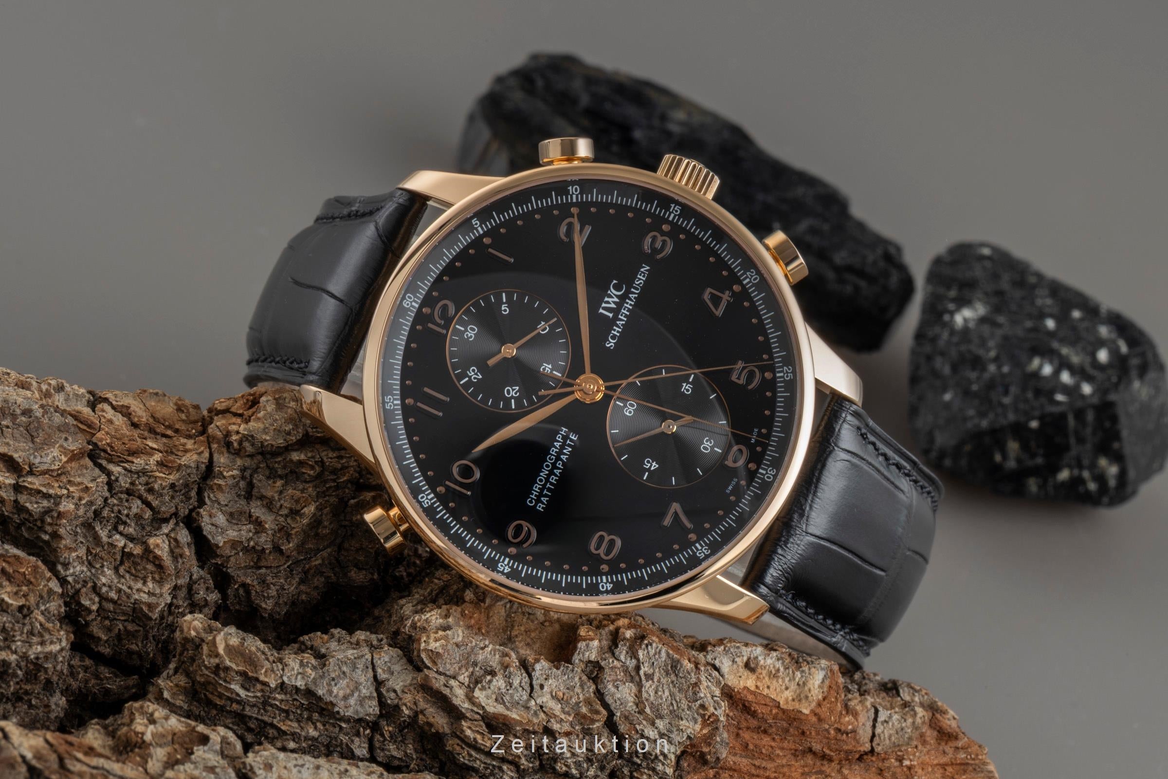 IWC Portugieser chronographe or rouge 18 ct à remontage manuel montre pour hommes IW371210  [2507387]