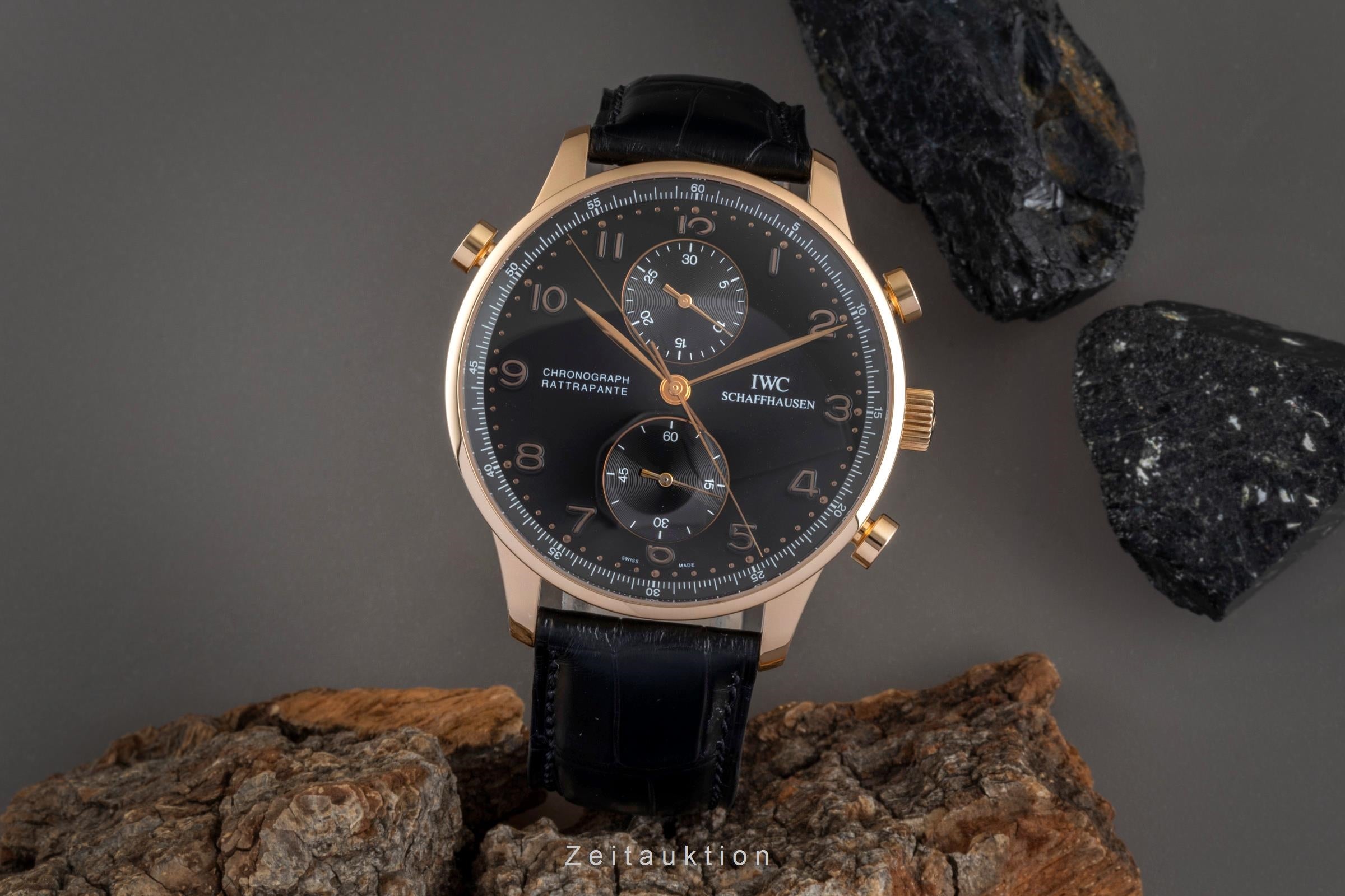 IWC Portugieser chronographe or rouge 18 ct à remontage manuel montre pour hommes IW371210  [2507387]