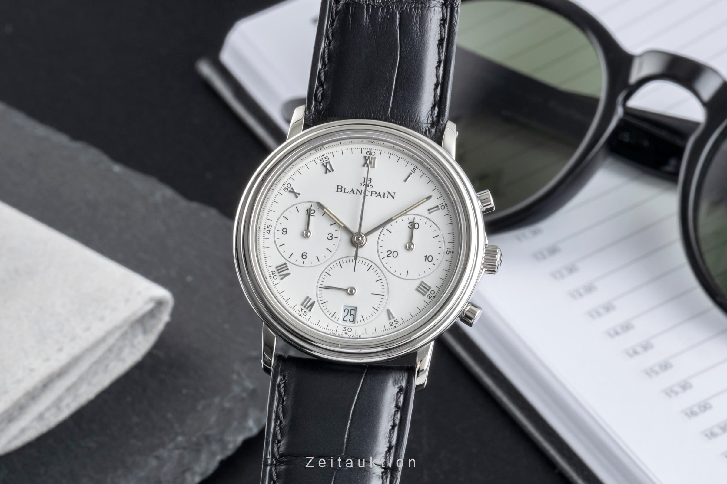 Blancpain Villeret chronograph steel manual winding men's watch 1180-1127  [2507389]
