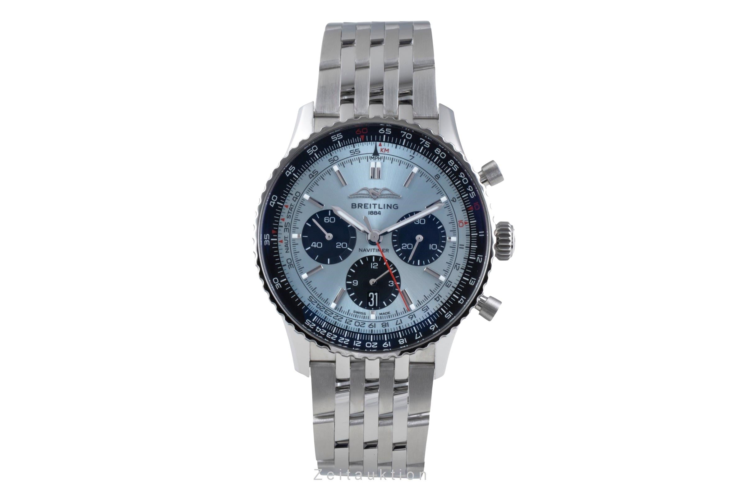 Breitling Navitimer 01 Chronograph 43 Eisblau Ref. AB0138241C1A1 B&P NP: 9850€ [2507424]