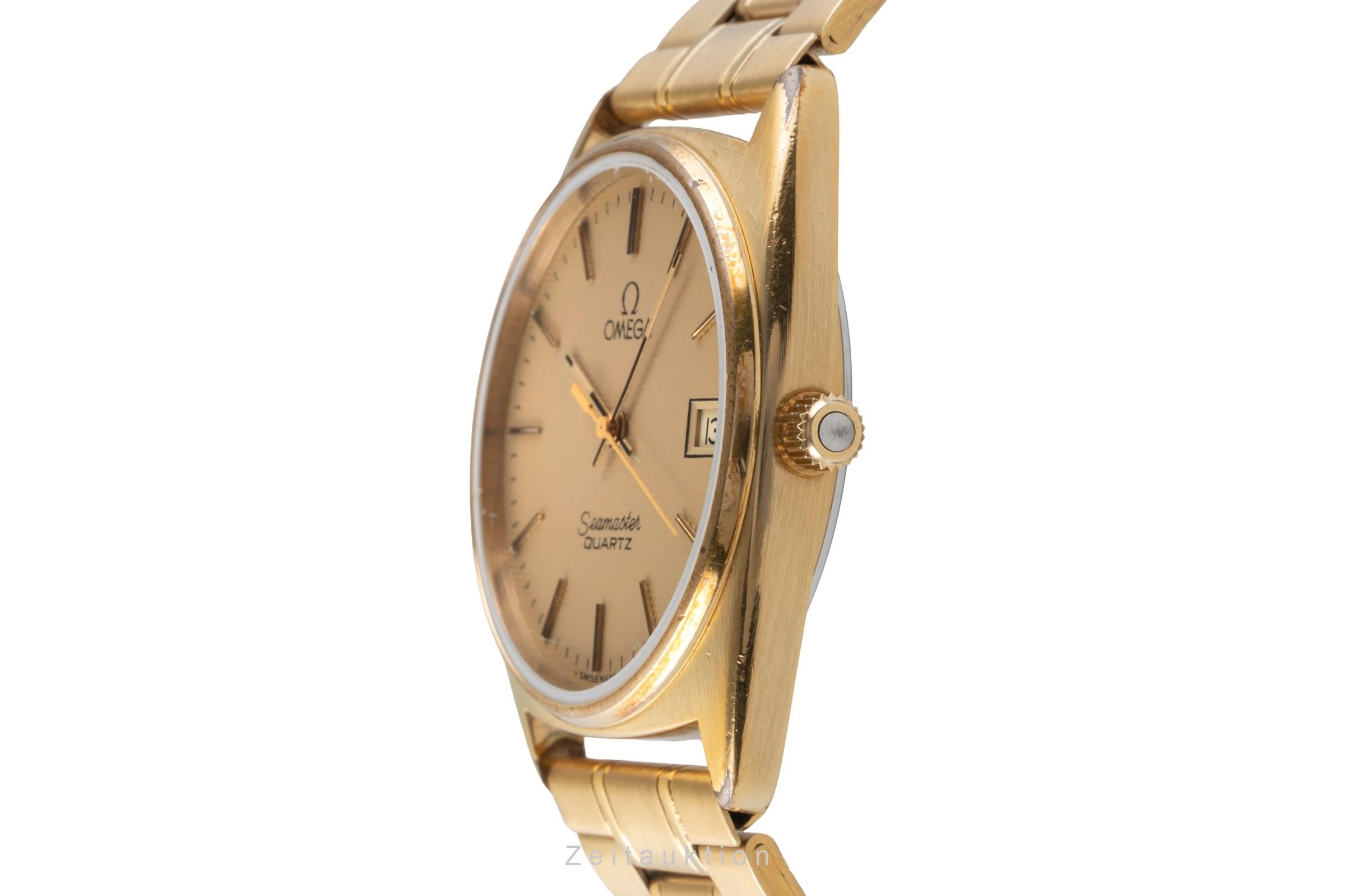 Omega Seamaster latón bañado en oro cuarzo reloj para caballeros 196.186  396.0910 Vintage  [2507431]