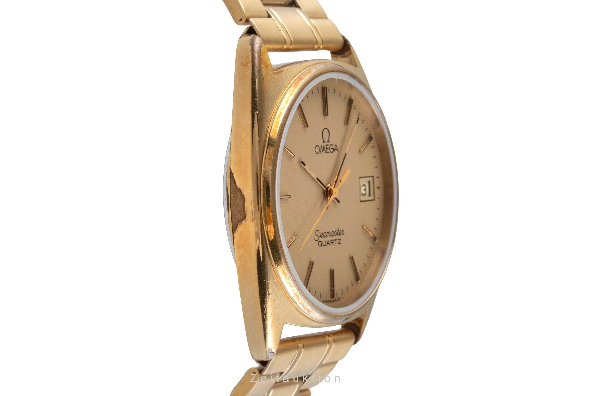 Omega Seamaster latón bañado en oro cuarzo reloj para caballeros 196.186  396.0910 Vintage  [2507431]
