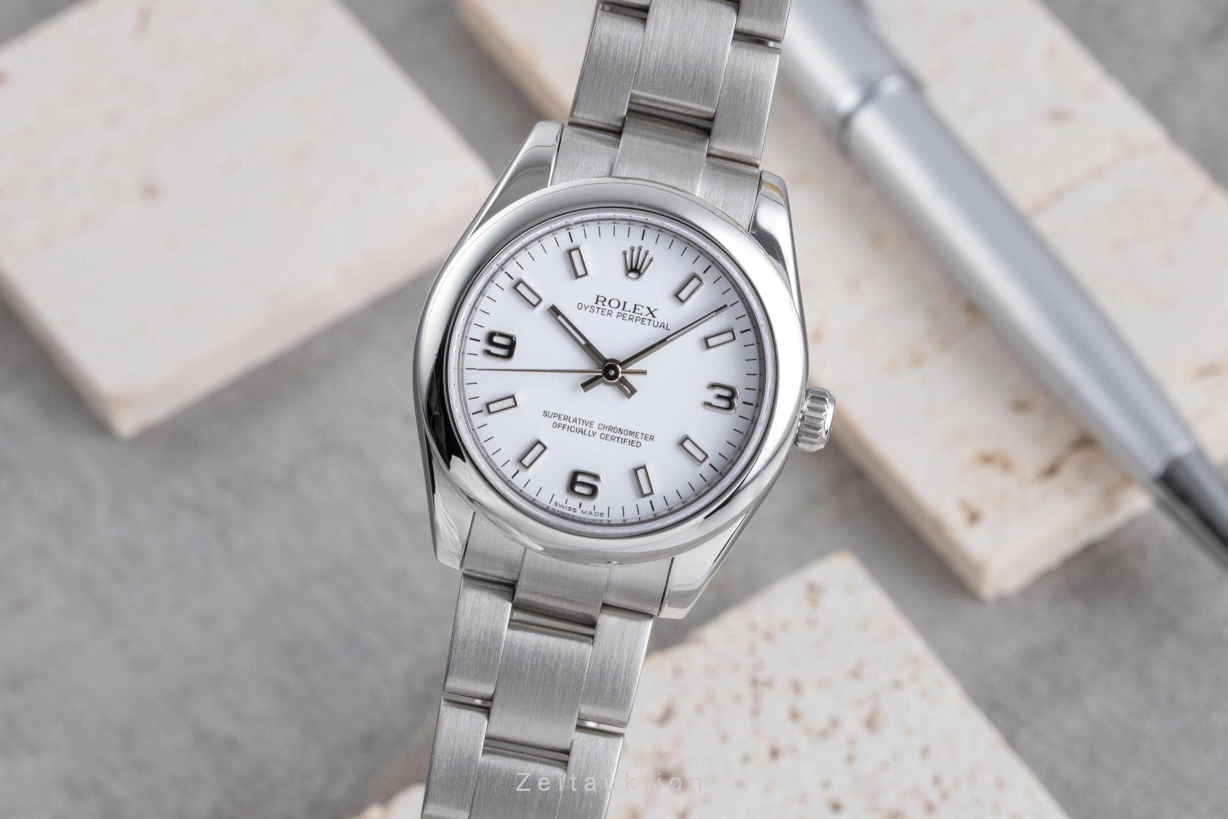 Rolex Oyster Perpetual 31 White Dial Automatik Edelstahl Damenuhr Ref. 177200 [2507438]