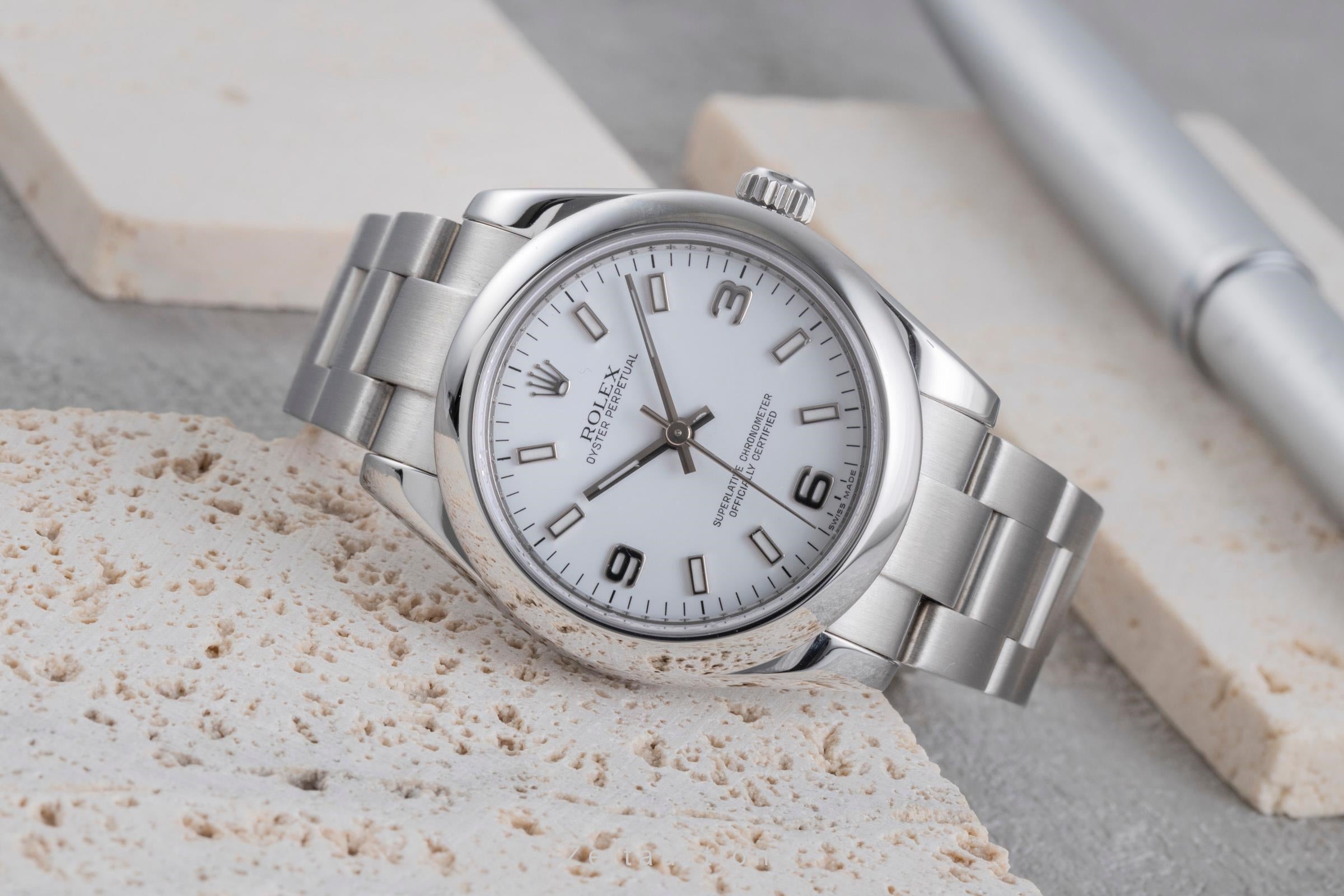 Rolex Oyster Perpetual 31 White Dial Automatik Edelstahl Damenuhr Ref. 177200 [2507438]