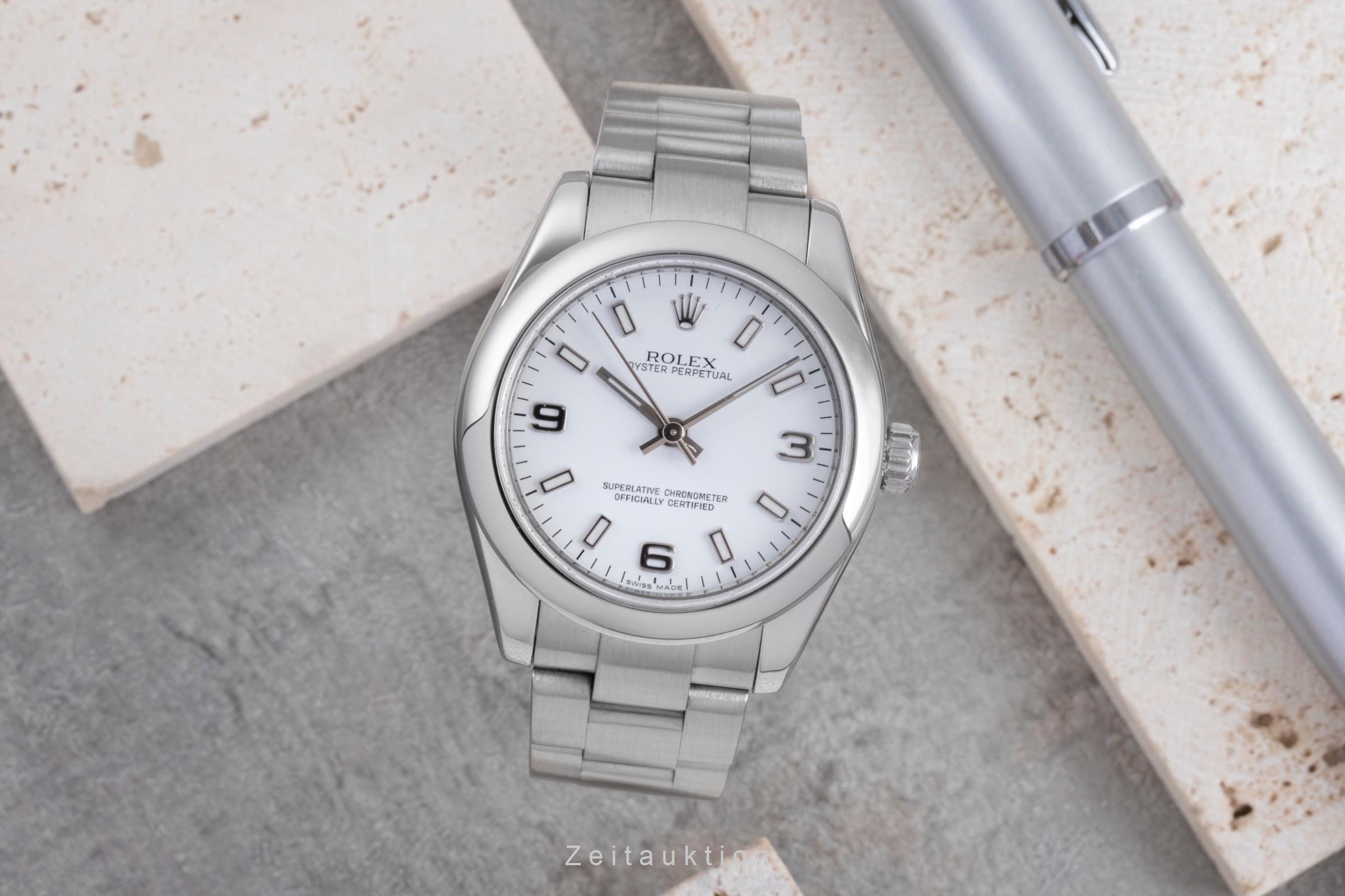 Rolex Oyster Perpetual 31 White Dial Automatik Edelstahl Damenuhr Ref. 177200 [2507438]