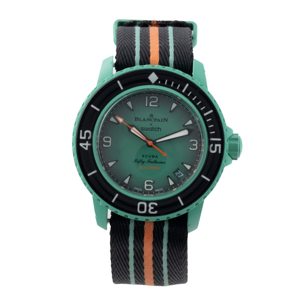 Blancpain Swatch Scuba Fifty Fathoms plastic automatic men's watch SO35I100  [2507457]