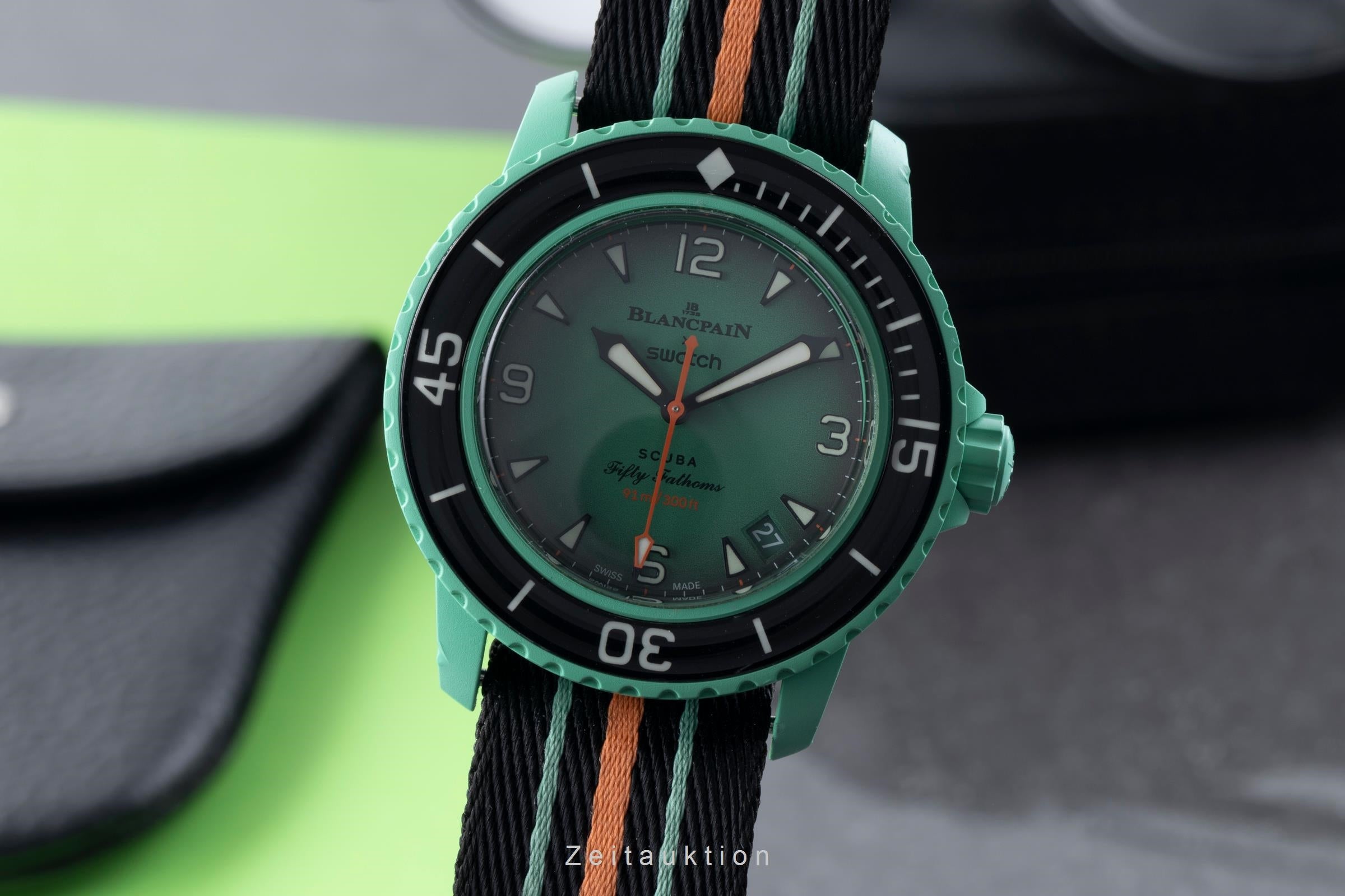 Blancpain Swatch Scuba Fifty Fathoms plastic automatic men's watch SO35I100  [2507457]