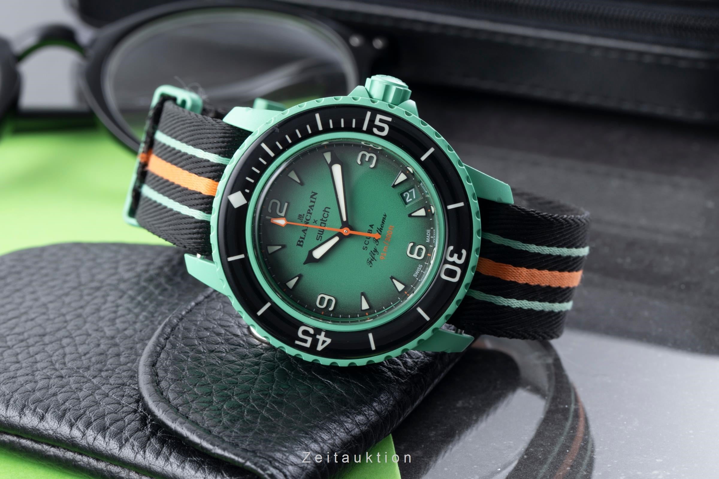Blancpain Swatch Scuba Fifty Fathoms plastic automatic men's watch SO35I100  [2507457]