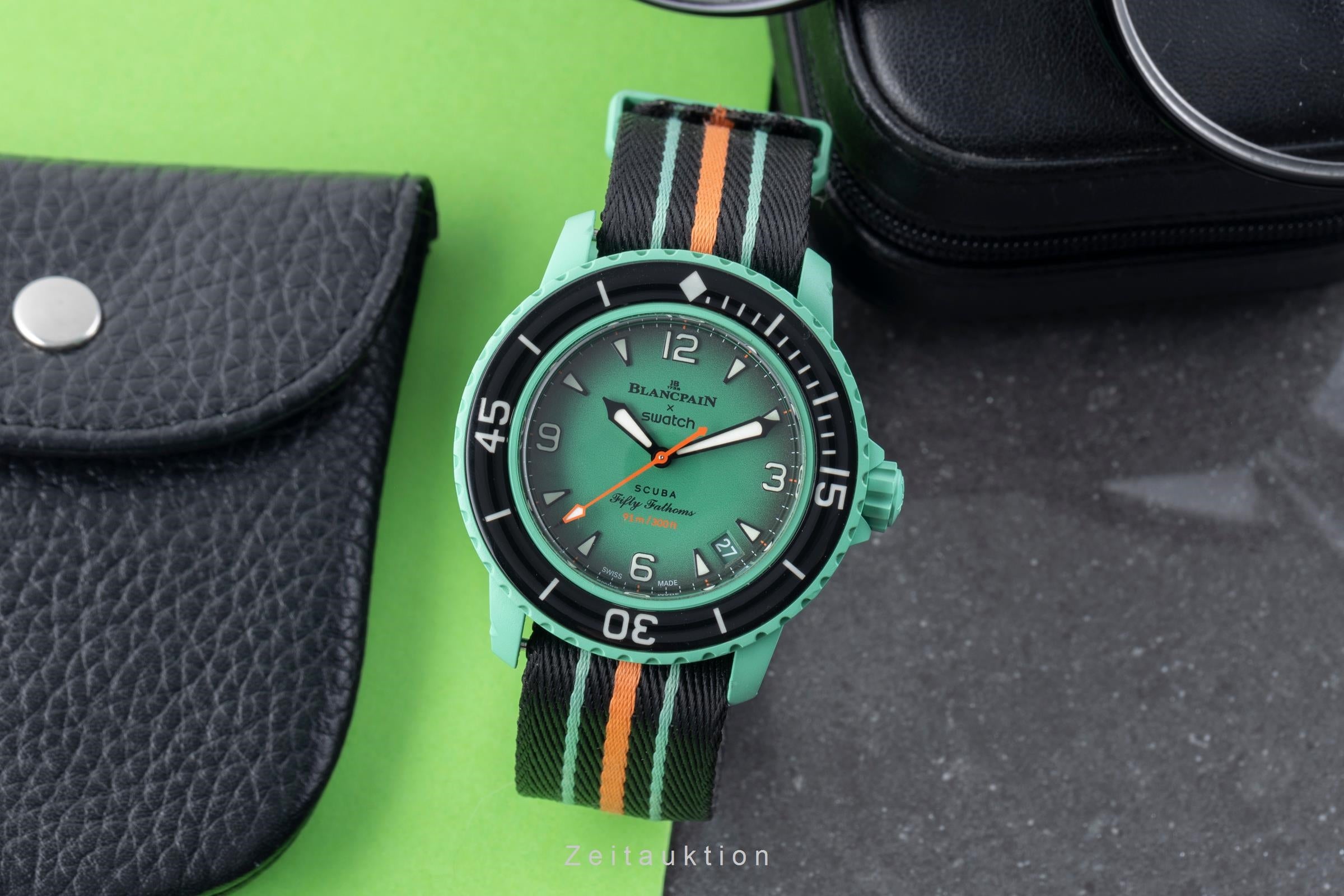 Blancpain Swatch Scuba Fifty Fathoms plastic automatic men's watch SO35I100  [2507457]