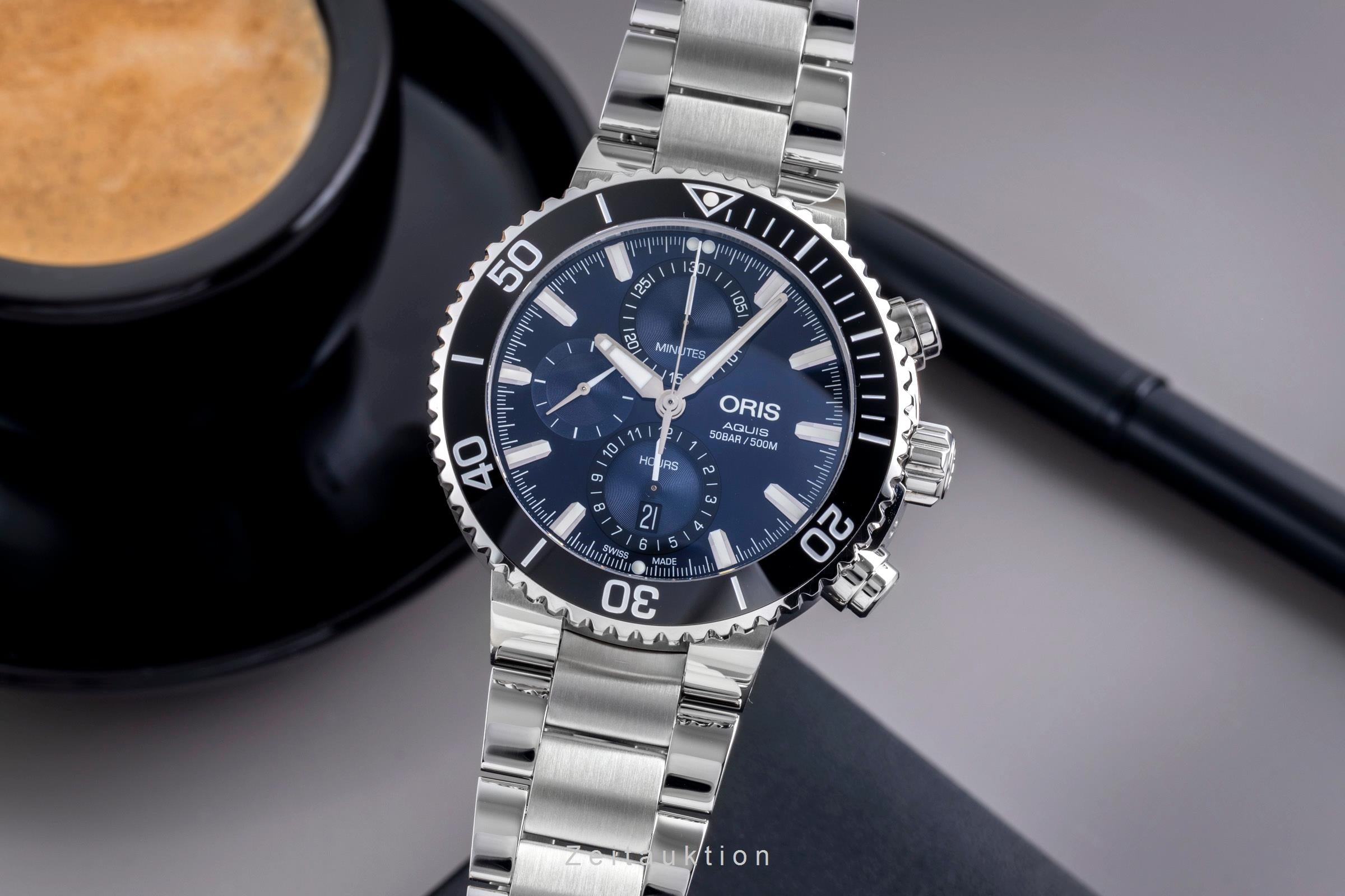 Oris Aquis Date chronograph steel automatic Kal. 774 Ref. 01 774