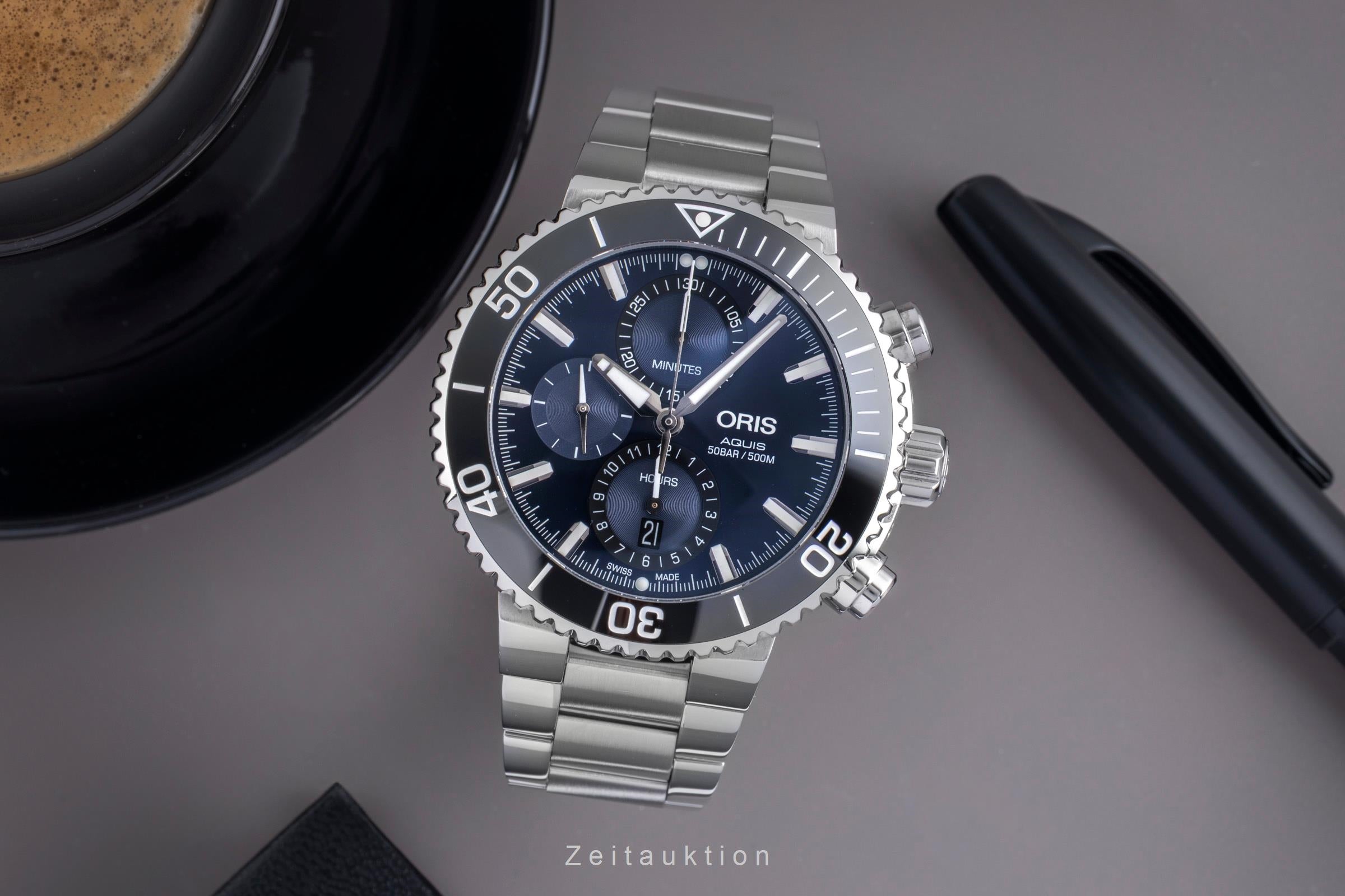 Oris Aquis Date chronograph steel automatic Kal. 774 Ref. 01 774