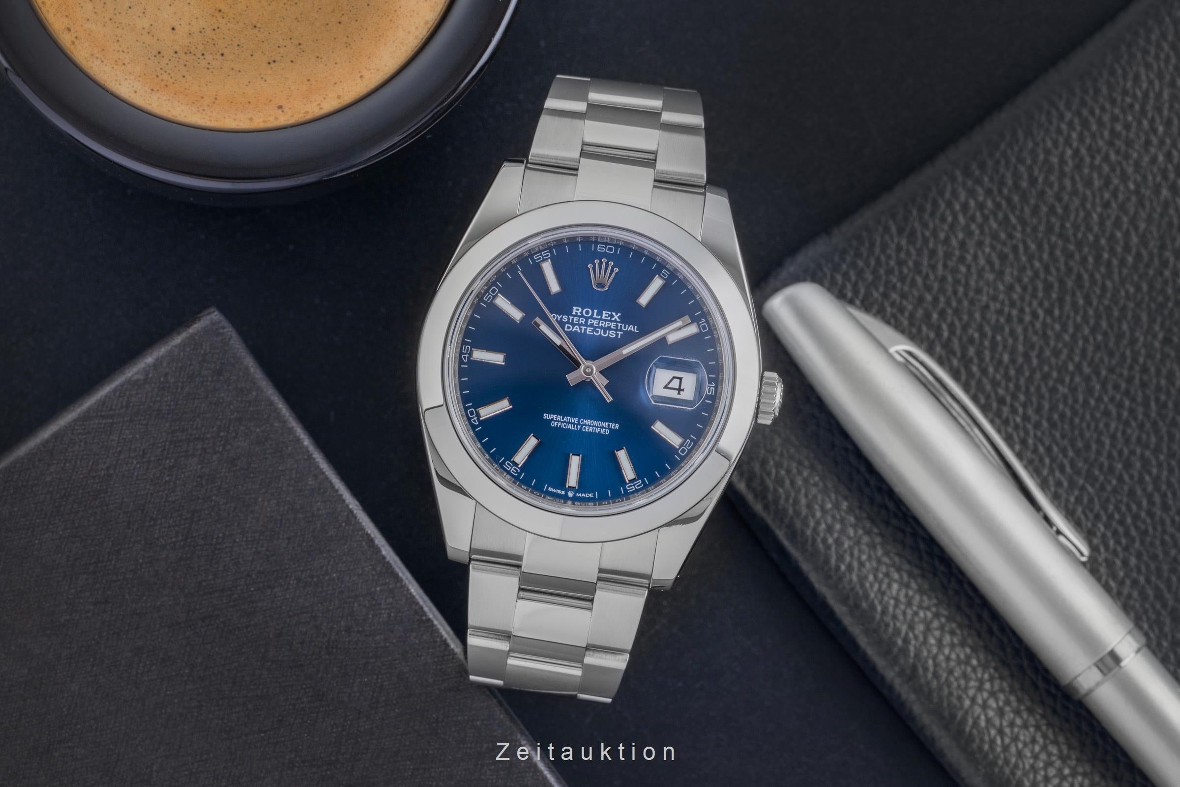 Rolex Datejust 41 Silver Dial Edelstahl Automatik Herrenuhr Ref. 126300 B&P 2019 [2507481]