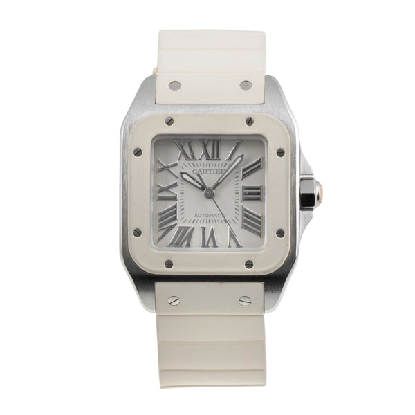 Cartier Santos 100 acciaio / gomma da cancellare automatismo orologio da uomo W20122U2  [2507501]