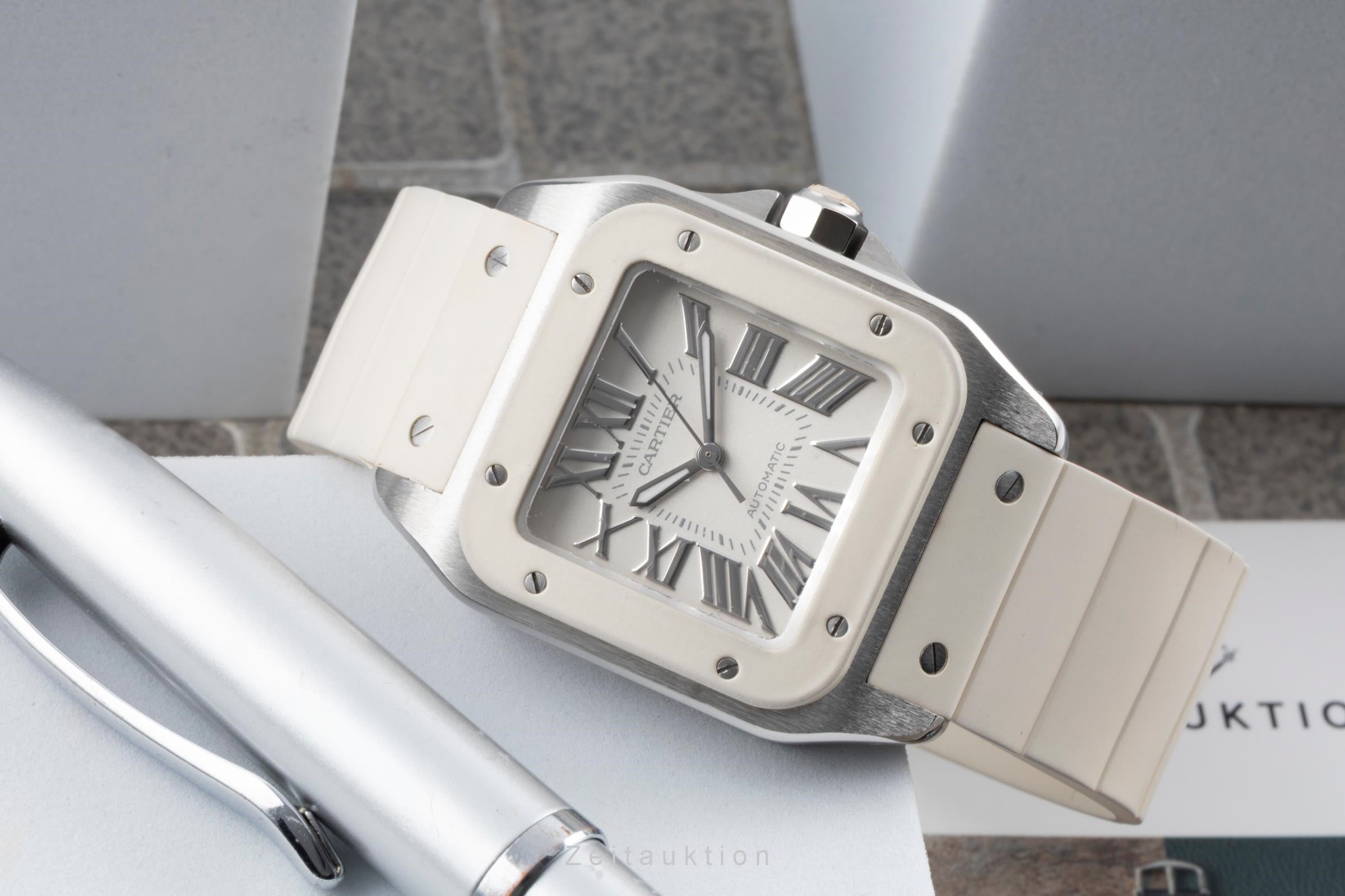 Cartier Santos 100 acciaio / gomma da cancellare automatismo orologio da uomo W20122U2  [2507501]