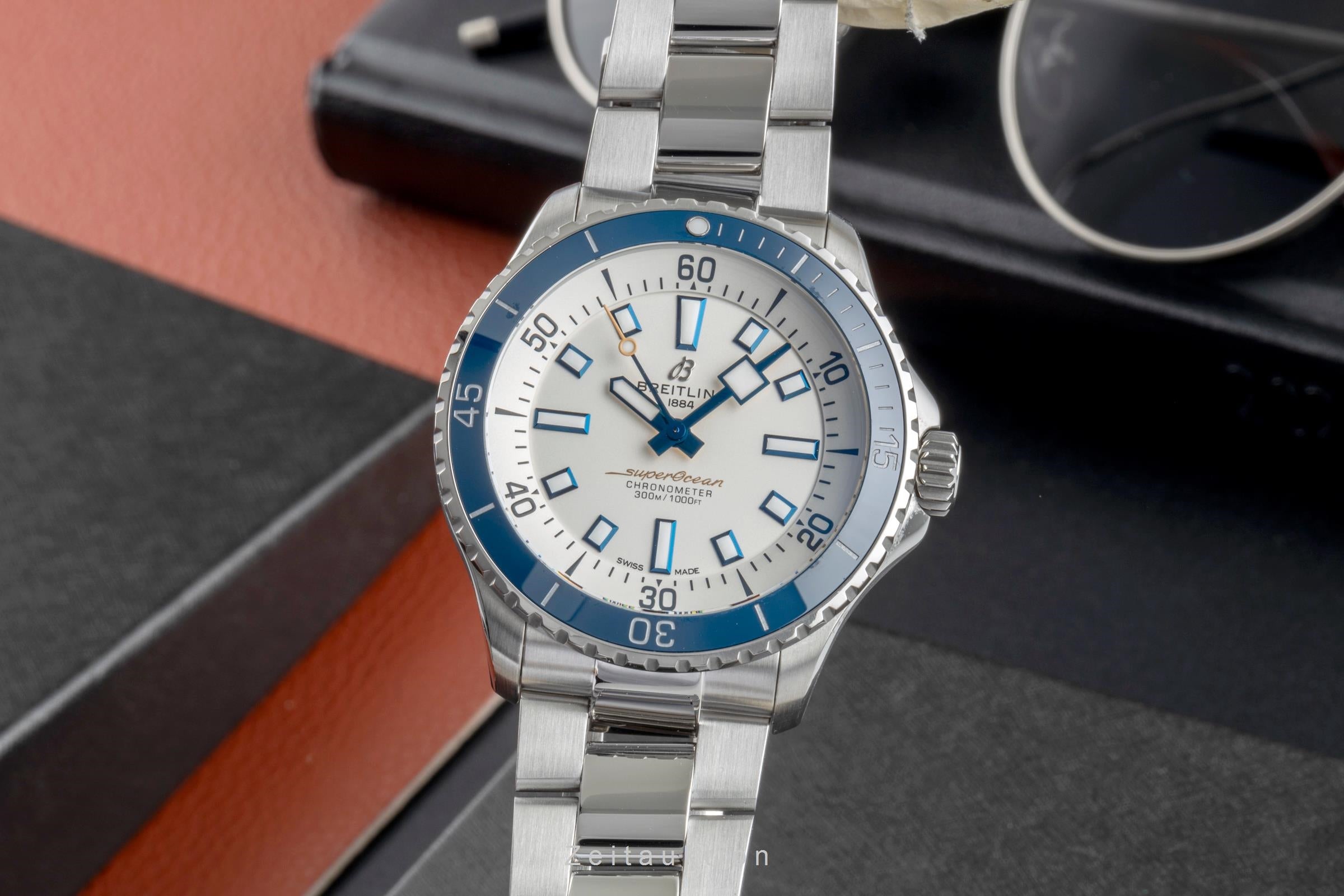 Breitling Superocean 42 Stahl Automatik Herrenuhr Ref. A17375 Box & Papiere  [2507504]