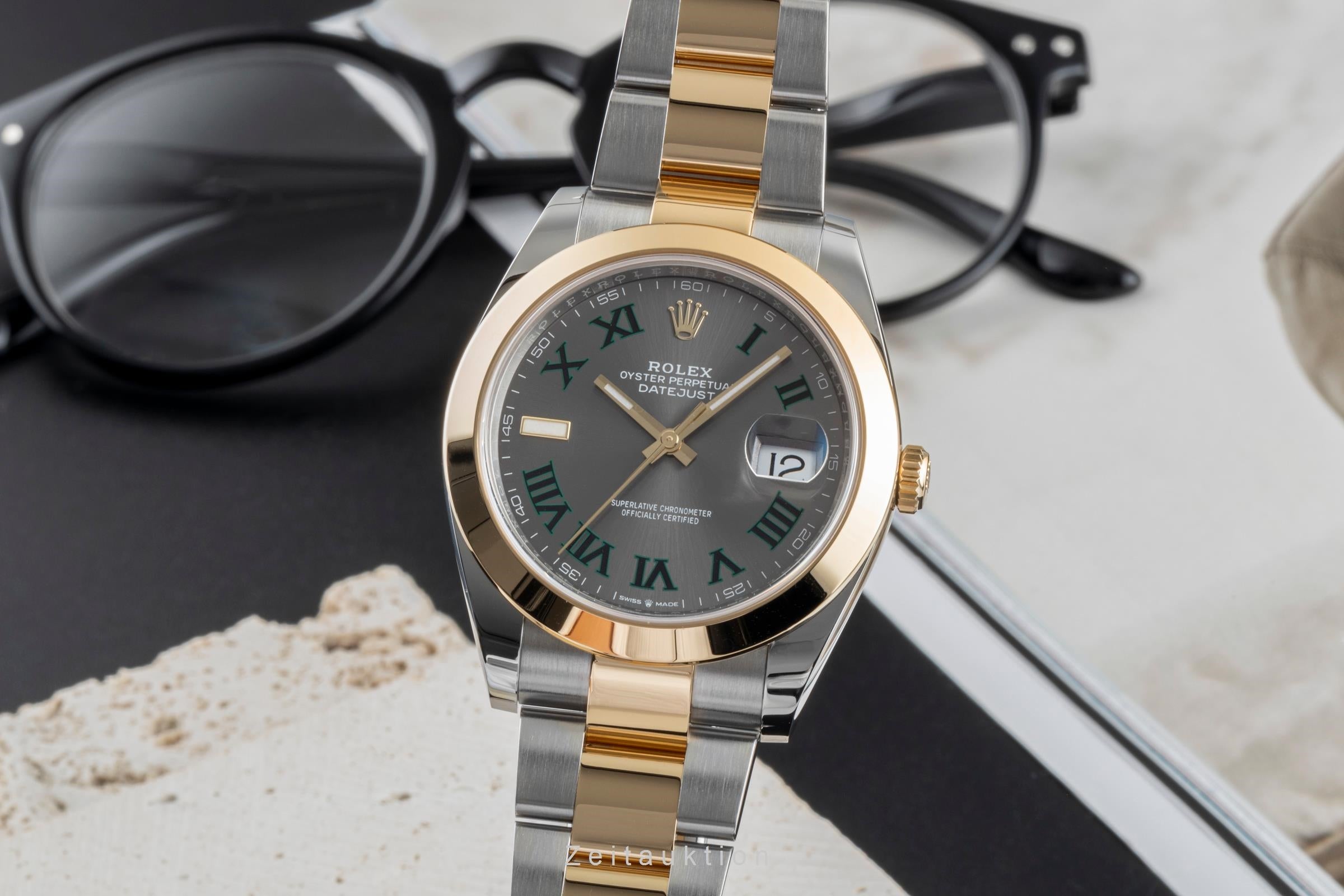 Rolex Datejust 41 Wimbledon Stahl / Gold Oyster Perpetual Ref. 126303 B&P 2021 [2507506]