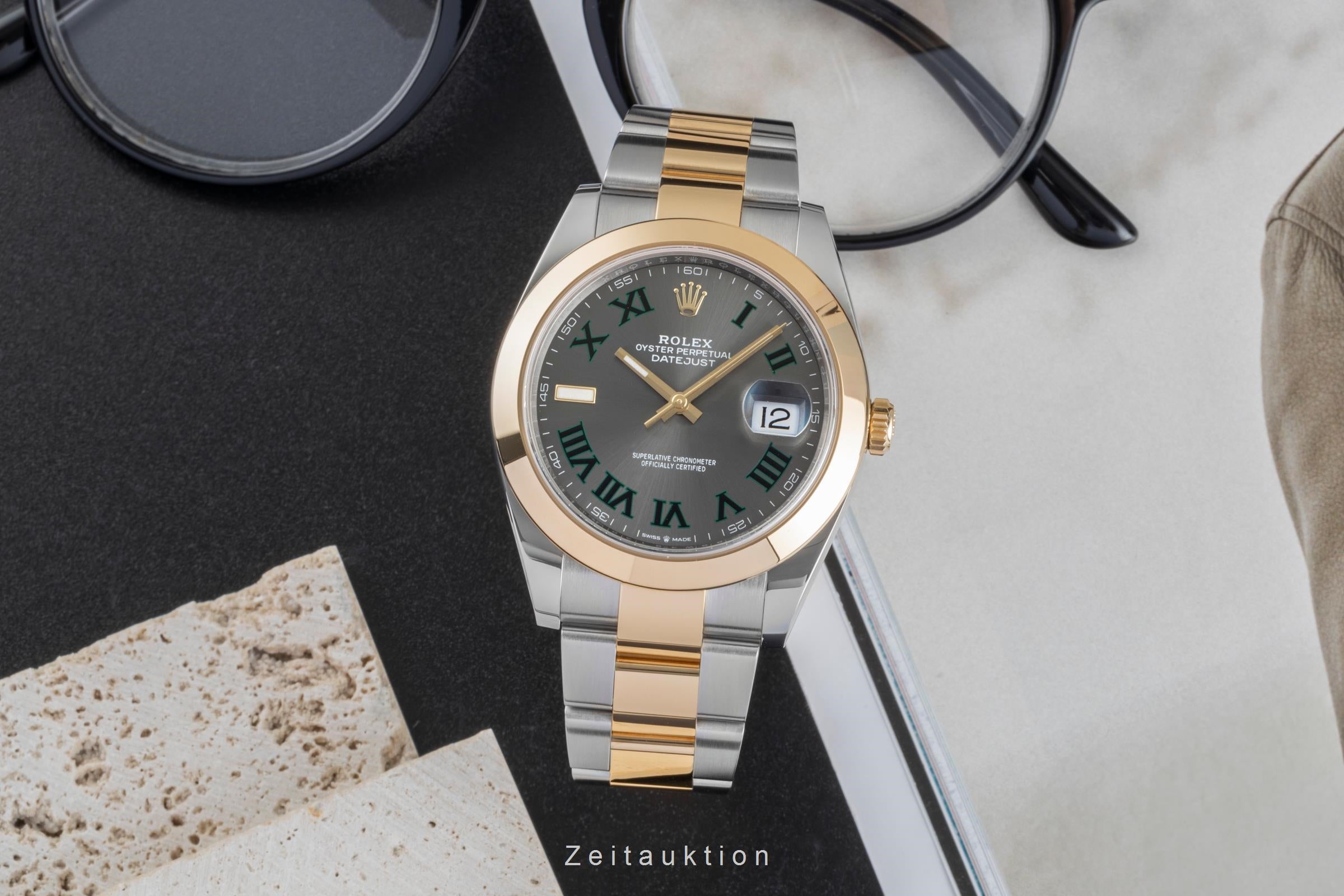 Rolex Datejust 41 Wimbledon Stahl / Gold Oyster Perpetual Ref. 126303 B&P 2021 [2507506]
