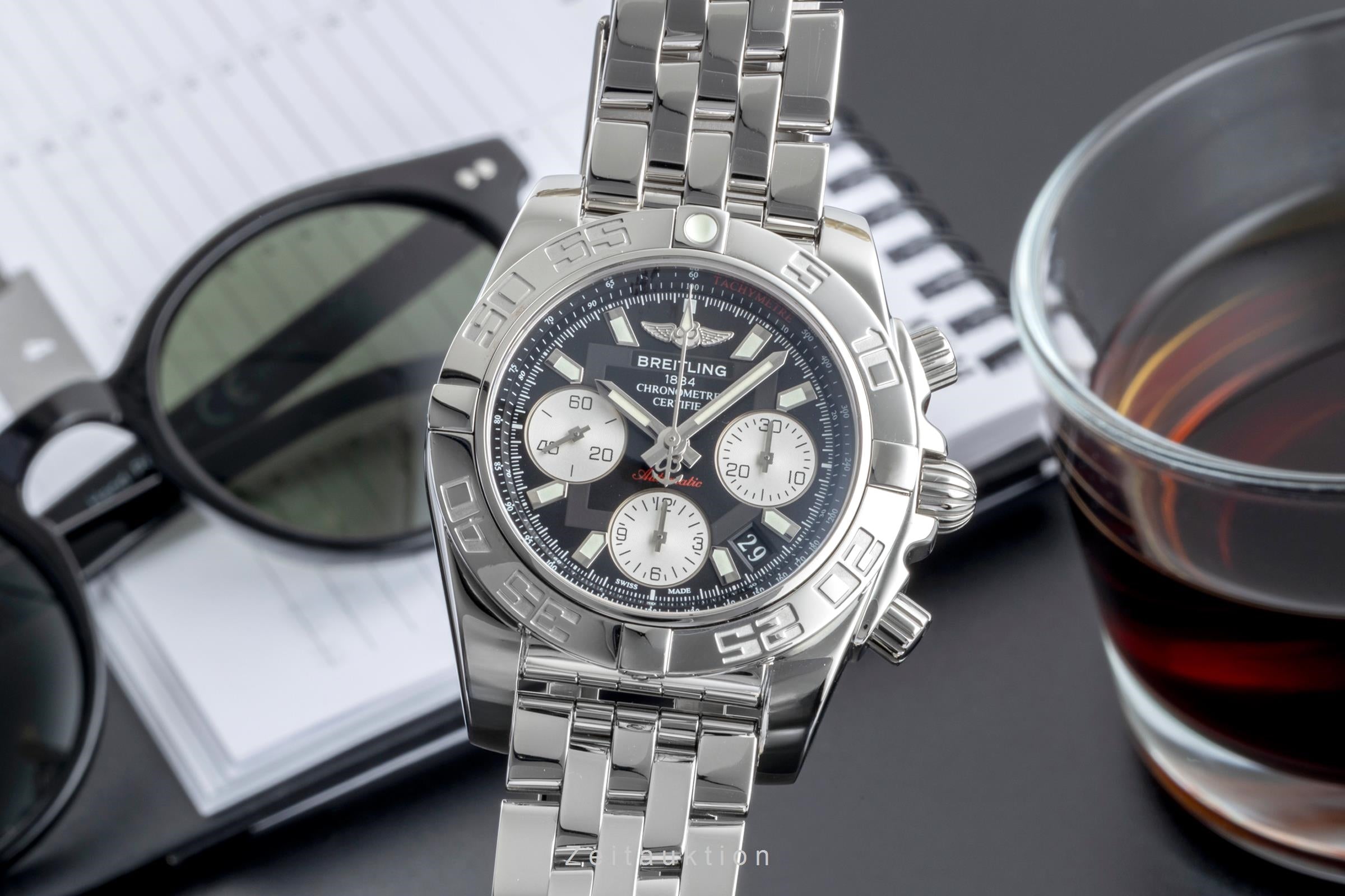 Breitling Chronomat B01 41 Chronograph Stahl Automatik Ref. AB0140 B&P 2012 [2507514]