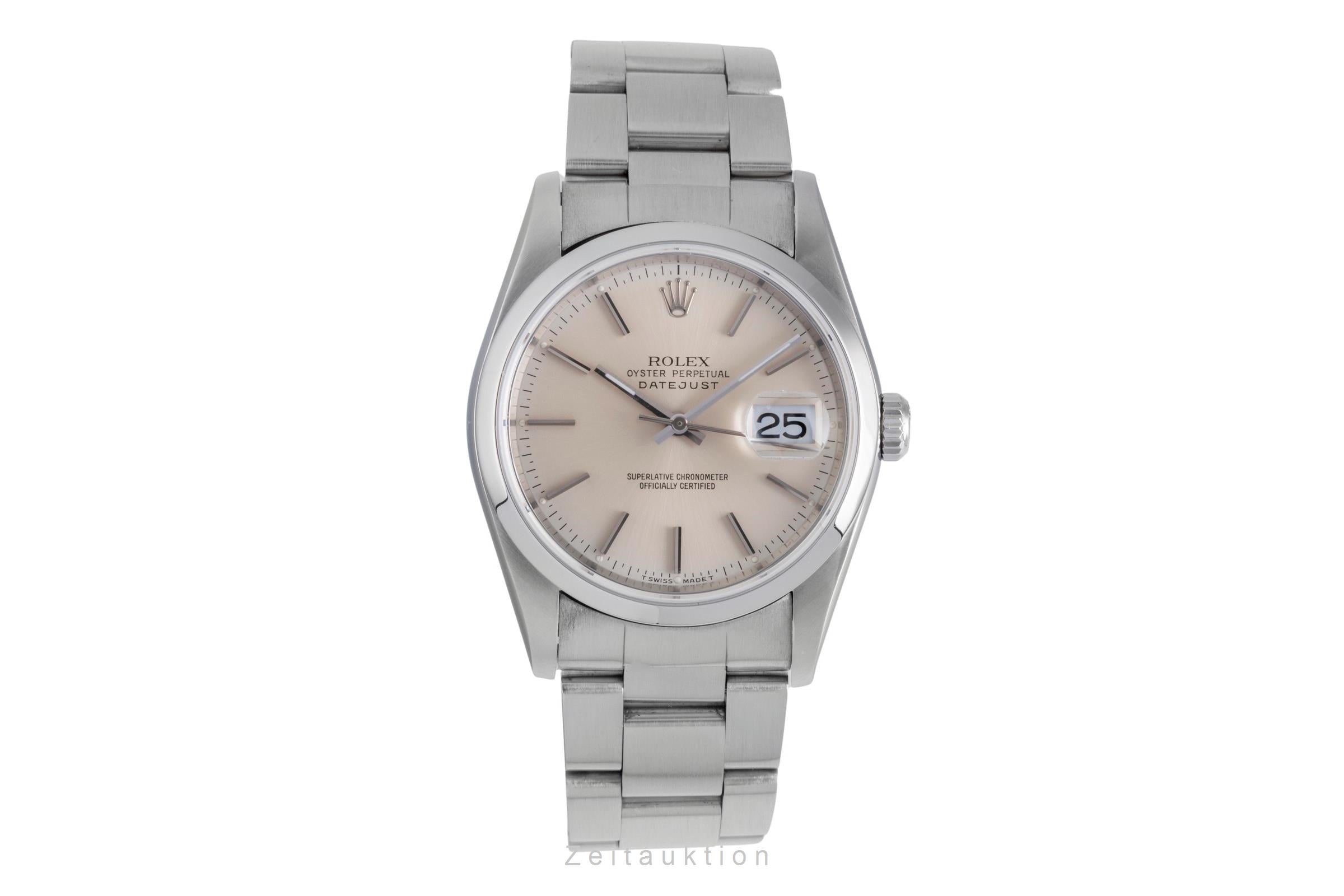 Rolex Datejust 36 Silver Dial Oyster Stahl Automatik Herrenuhr Ref 16200 D-Serie [2507528]