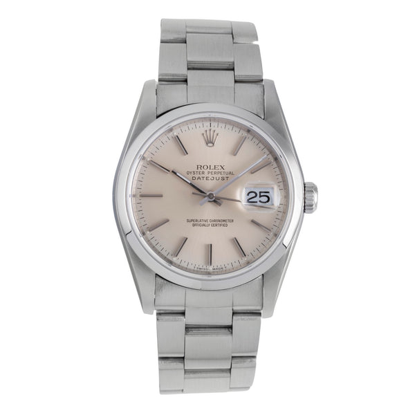 Rolex Datejust 36 Silver Dial Oyster Stahl Automatik Herrenuhr Ref 16200 D-Serie [2507528]