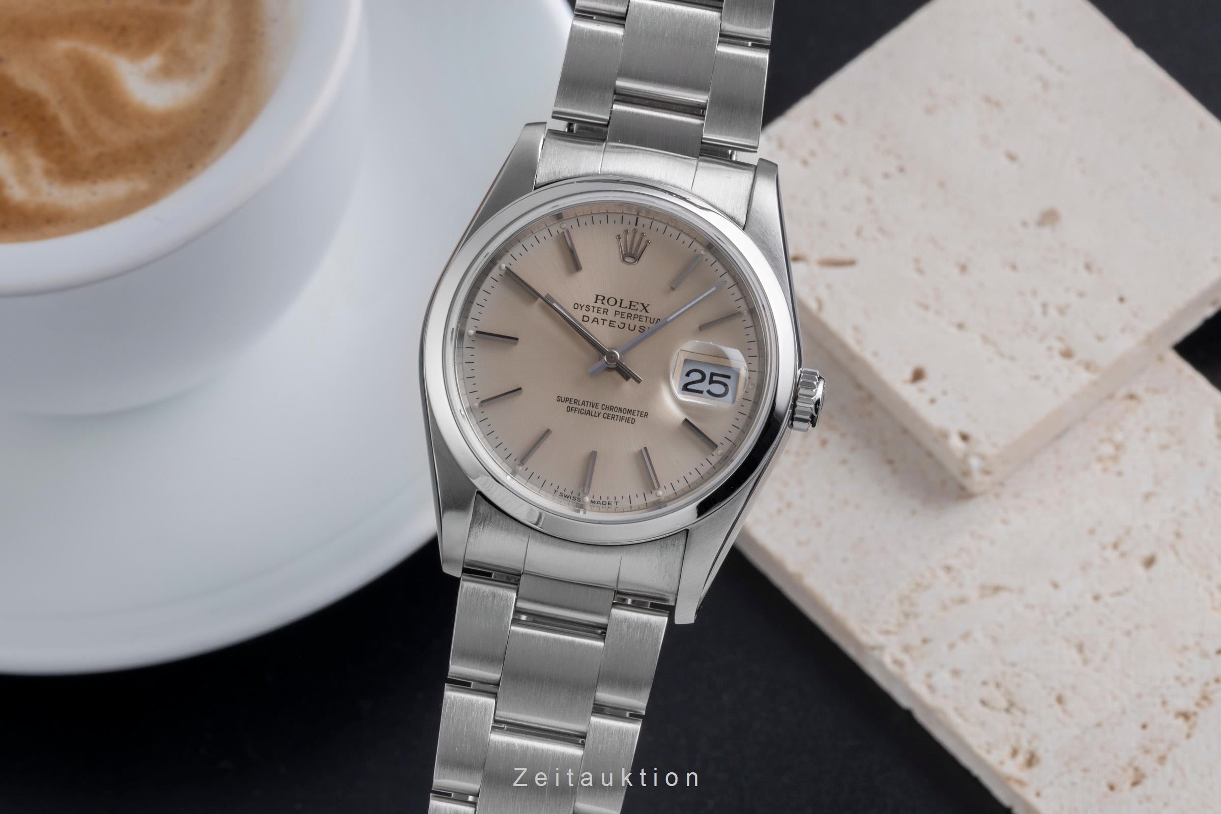 Rolex Datejust 36 Roman Dial Oyster Stahl Automatik Herrenuhr Ref 16200 D-Serie [2507528]