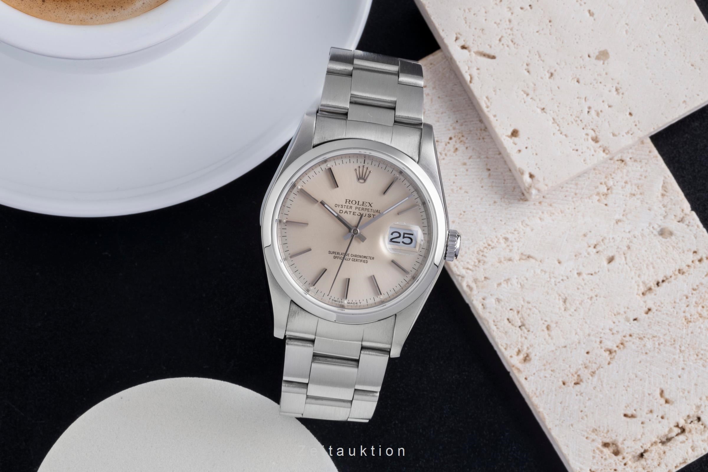 Rolex Datejust 36 Silver Dial Oyster Stahl Automatik Herrenuhr Ref 16200 D-Serie [2507528]