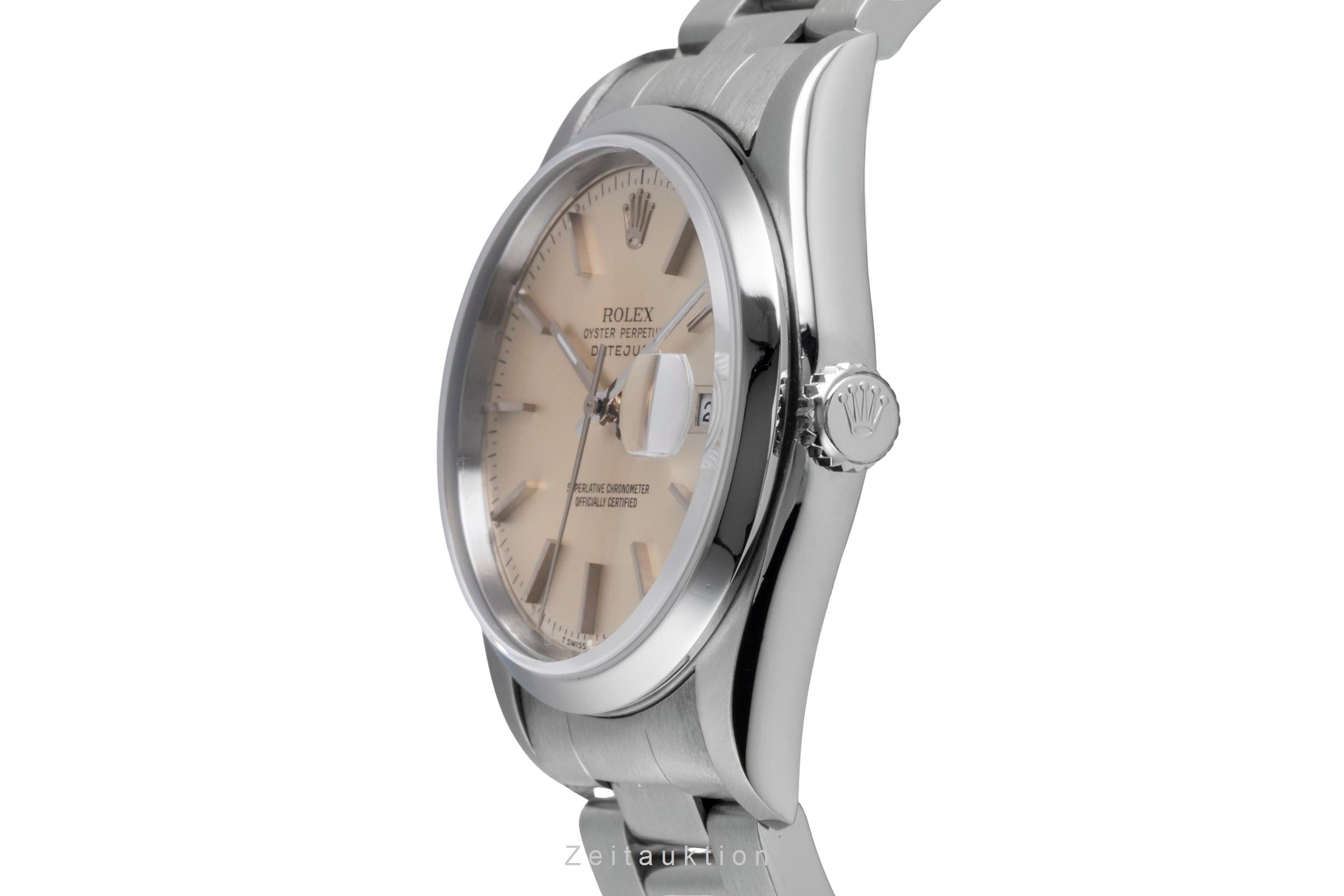 Rolex Datejust 36 Silver Dial Oyster Stahl Automatik Herrenuhr Ref 16200 D-Serie [2507528]