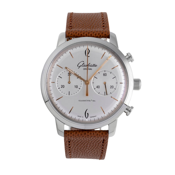 Glashütte Sixties cronografo acciaio automatismo orologio da uomo 1-39-34-03-22-04 LP: 8800EUR  [2507536]