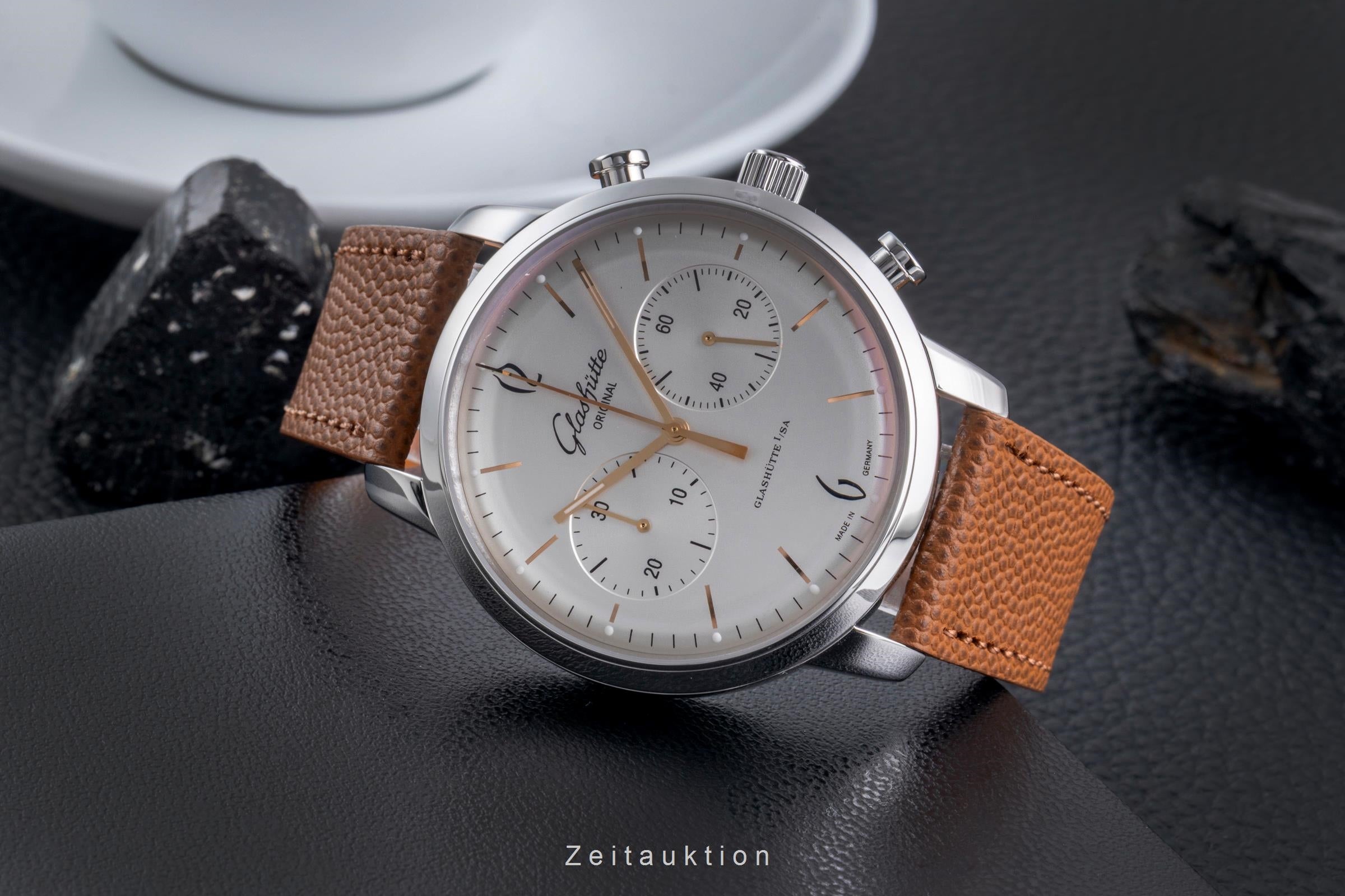 Glashütte Sixties cronografo acciaio automatismo orologio da uomo 1-39-34-03-22-04 LP: 8800EUR  [2507536]