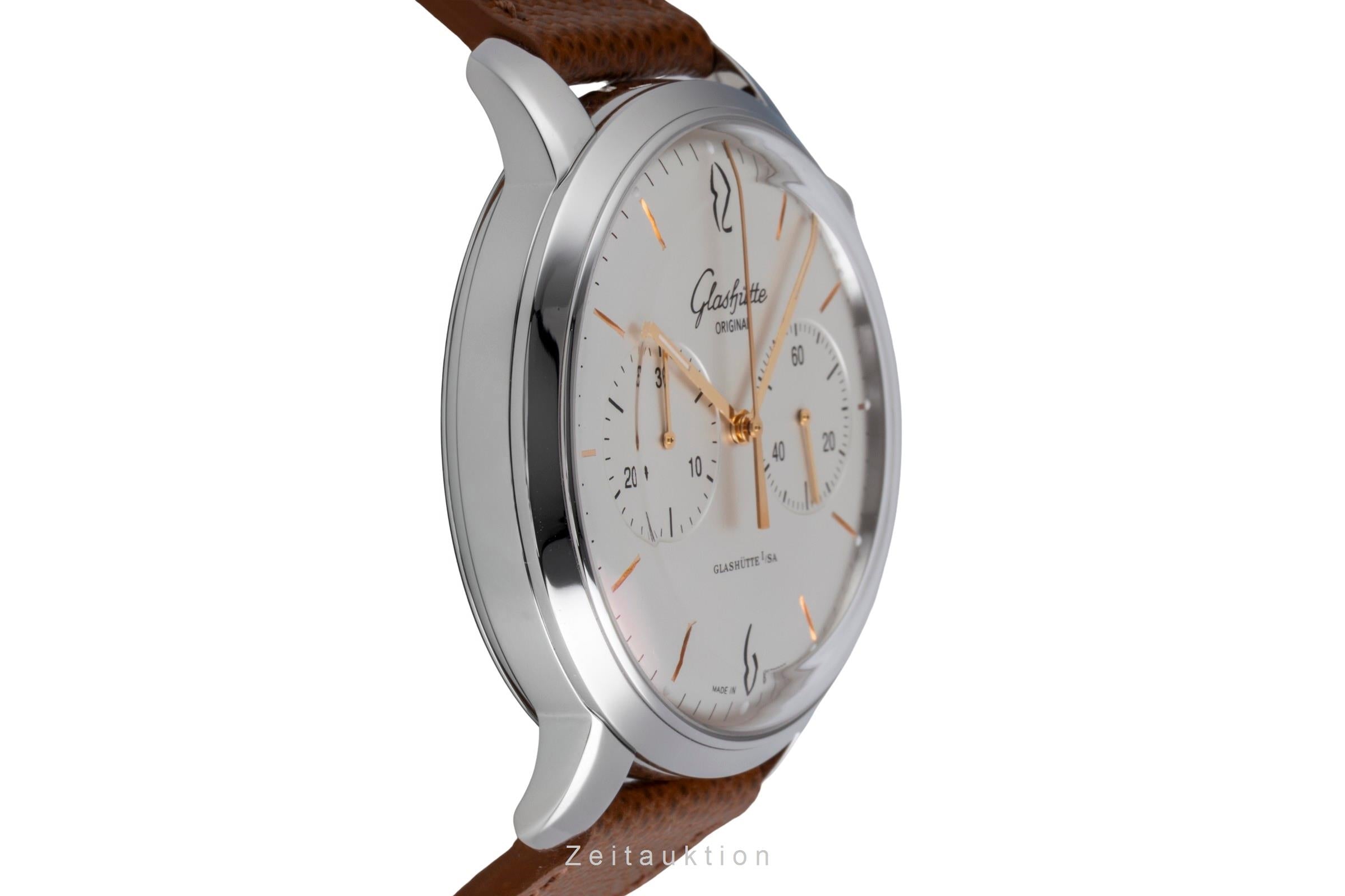Glashütte Sixties cronografo acciaio automatismo orologio da uomo 1-39-34-03-22-04 LP: 8800EUR  [2507536]