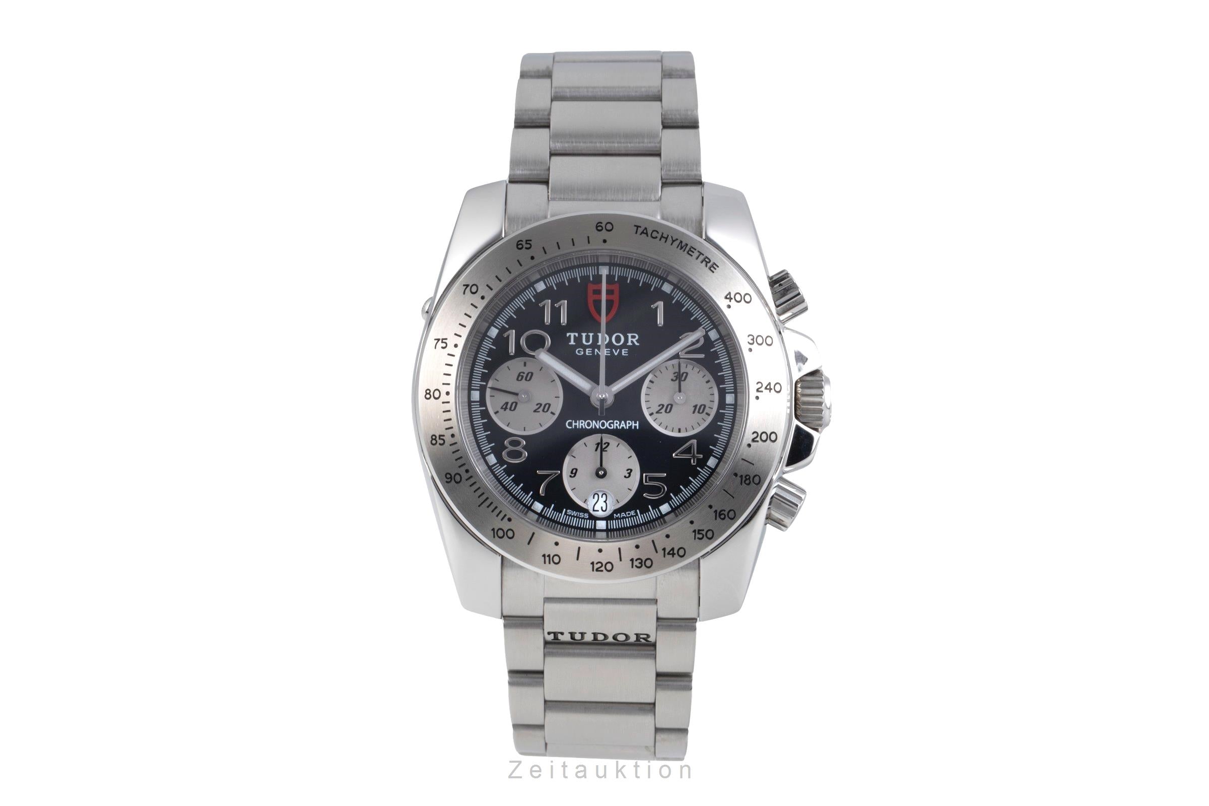 Tudor Sport Chronograph Silver Dial Stahl Automatik Herrenuhr Ref. 20300 Papers [2507537]