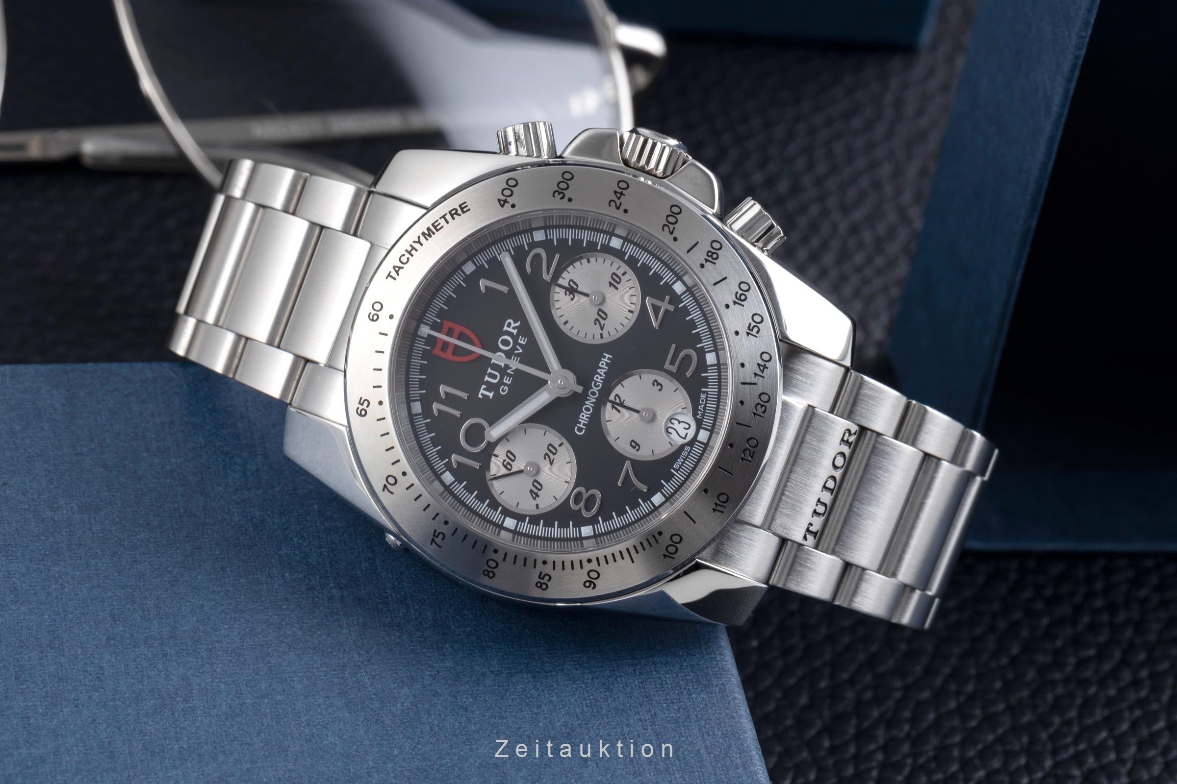 Tudor Sport Chronograph Silver Dial Stahl Automatik Herrenuhr Ref. 20300 Papers [2507537]