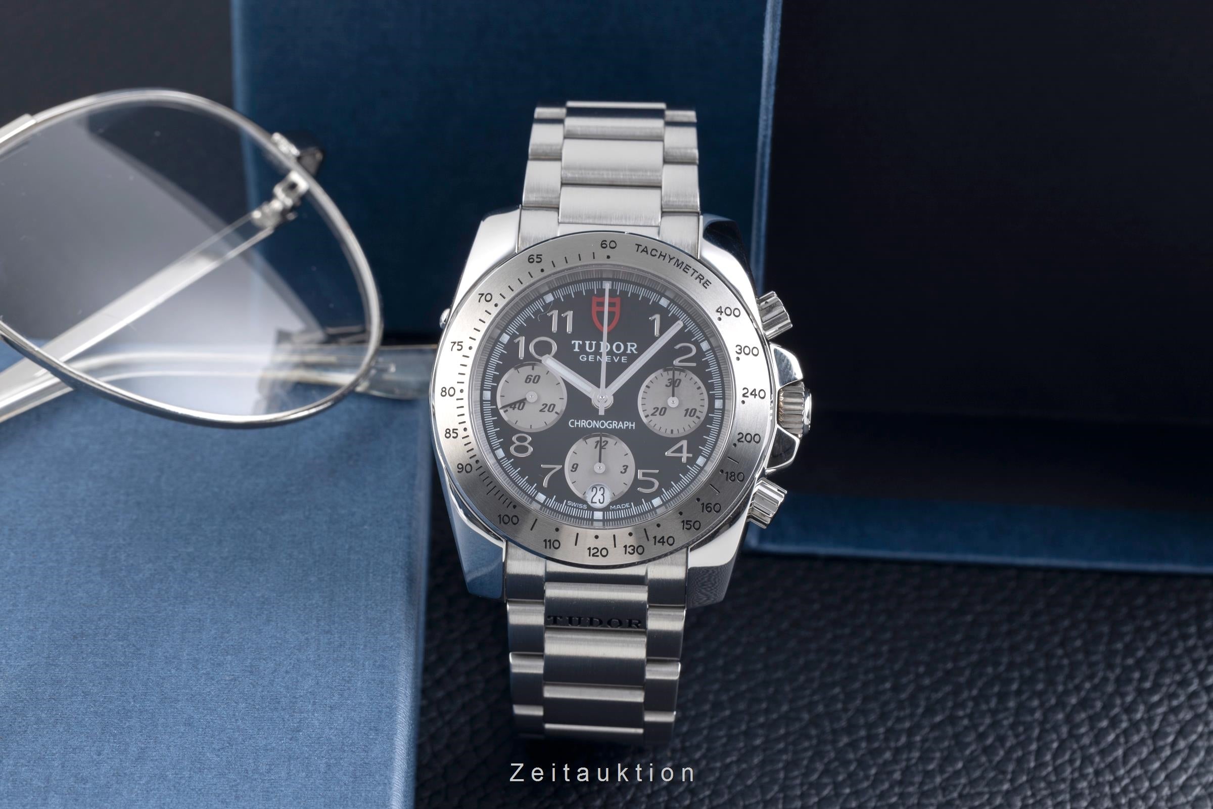 Tudor Sport Chronograph Silver Dial Stahl Automatik Herrenuhr Ref. 20300 Papers [2507537]