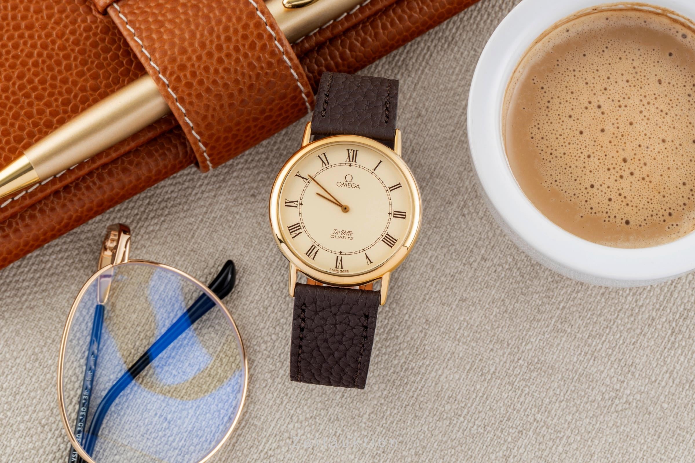 Omega De Ville vergoldet Quarz Herrenuhr Ref. 191.0092 Vintage Klassiker [2507546]