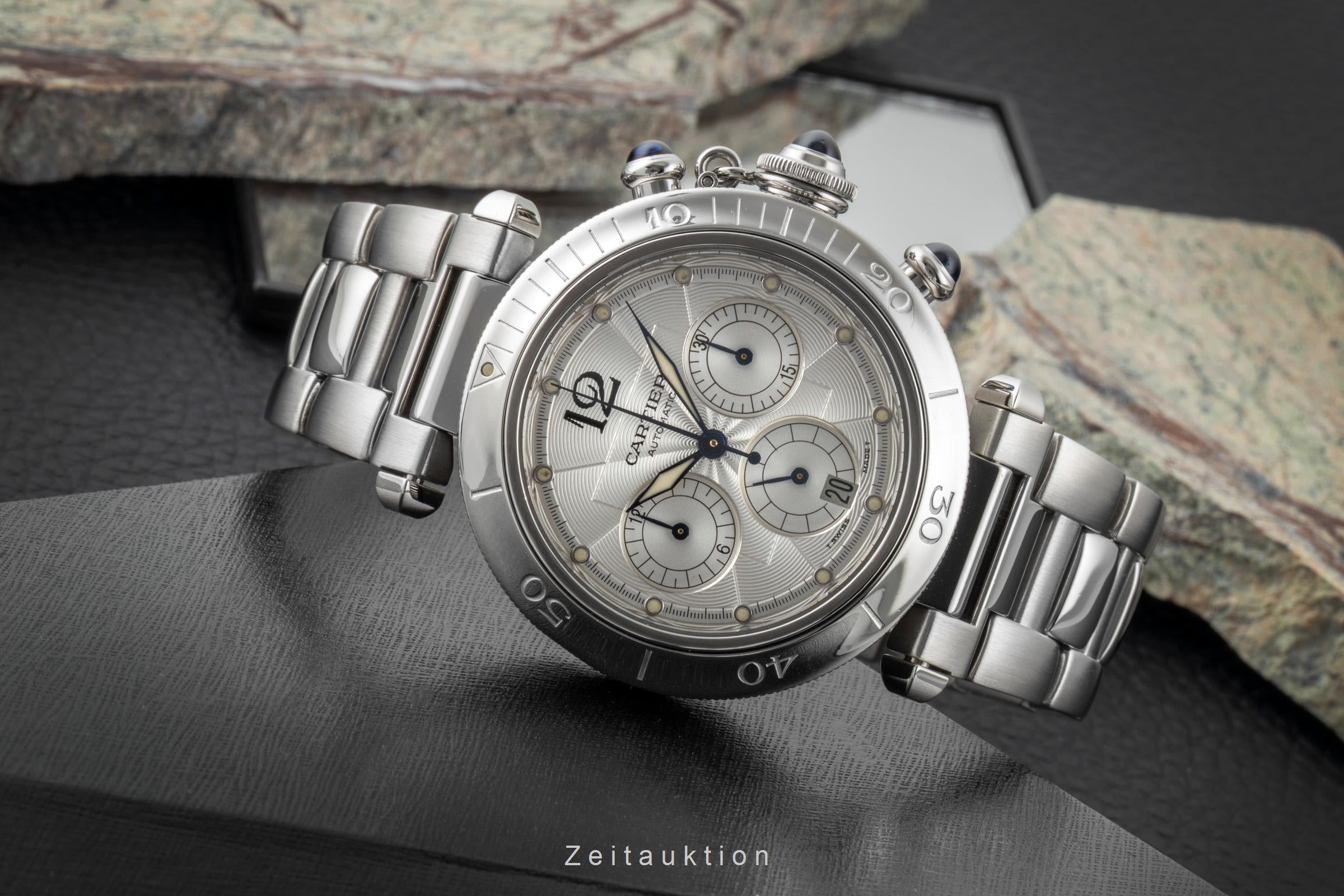 Cartier Pasha Seatimer Stahl Automatik Herrenuhr Ref. W31030H3 Box [2600001]