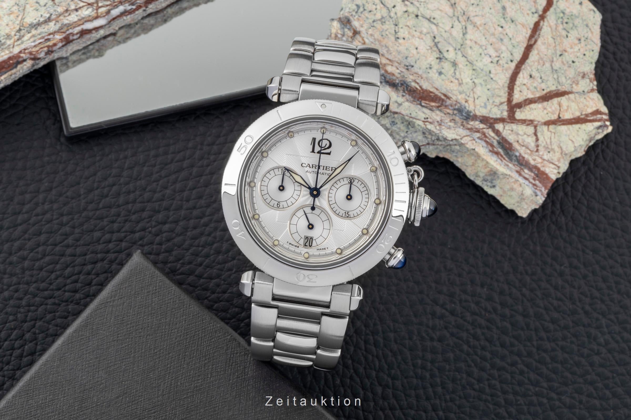 Cartier Pasha Seatimer Stahl Automatik Herrenuhr Ref. W31030H3 Box [2600001]