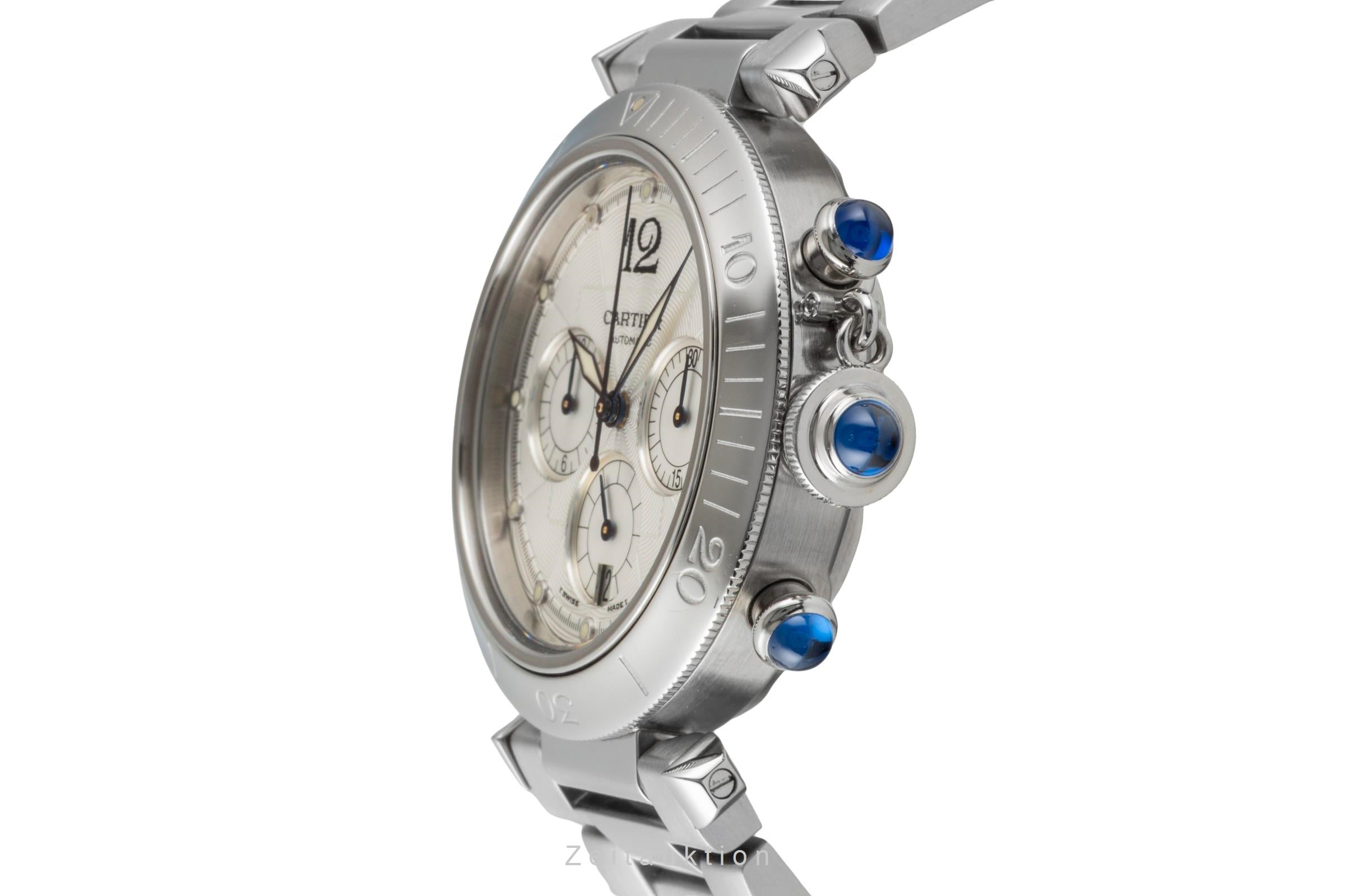 Cartier Pasha Seatimer Stahl Automatik Herrenuhr Ref. W31030H3 Box [2600001]
